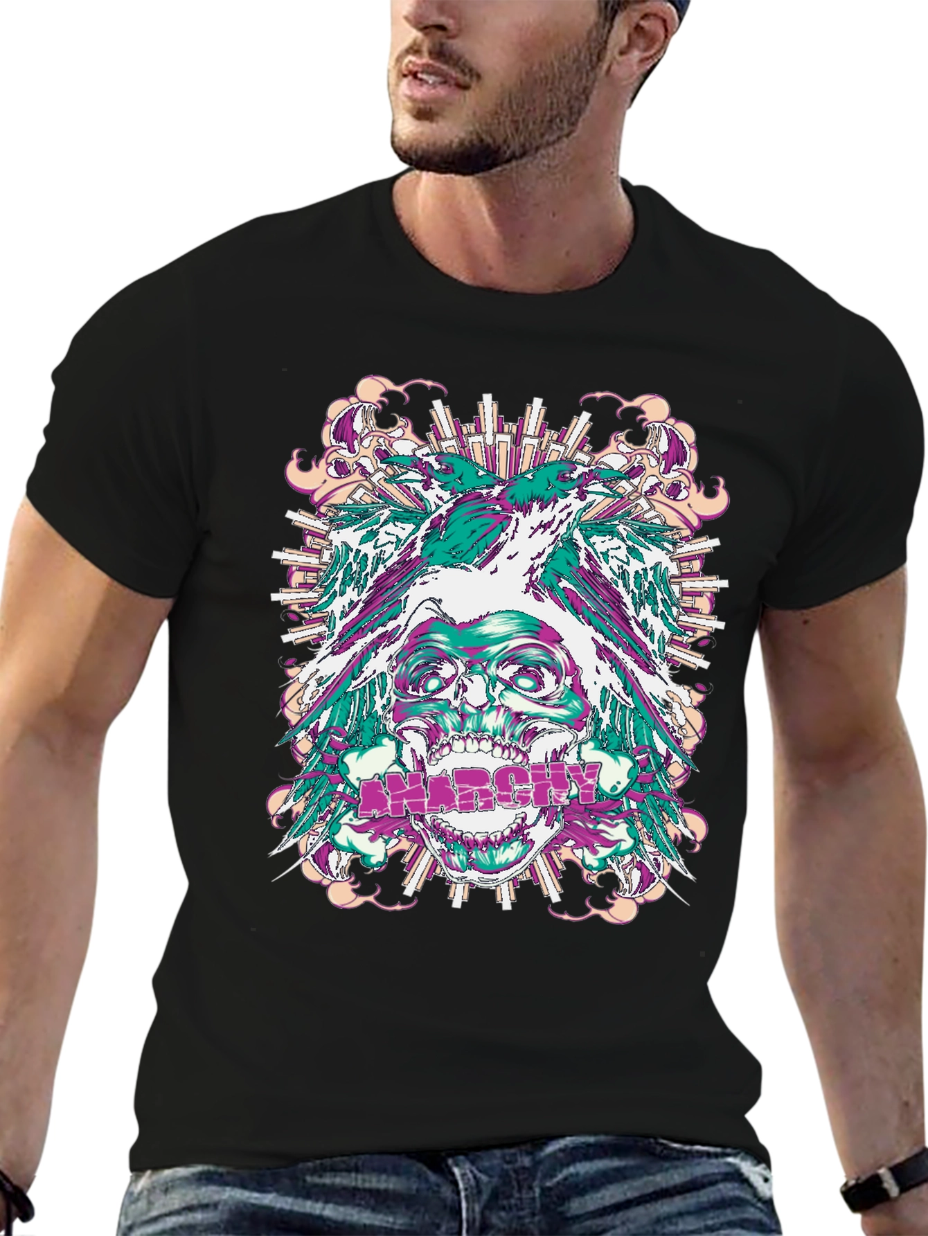 Anarchy Skull Graphic Tee - Bold Streetwear
