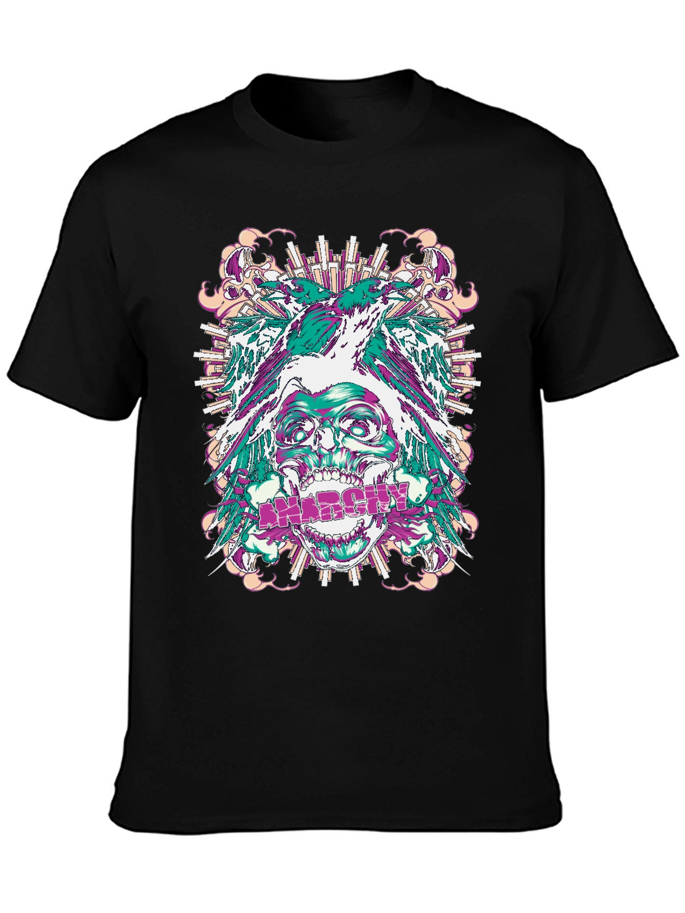 Anarchy Skull Graphic Tee - Bold Streetwear