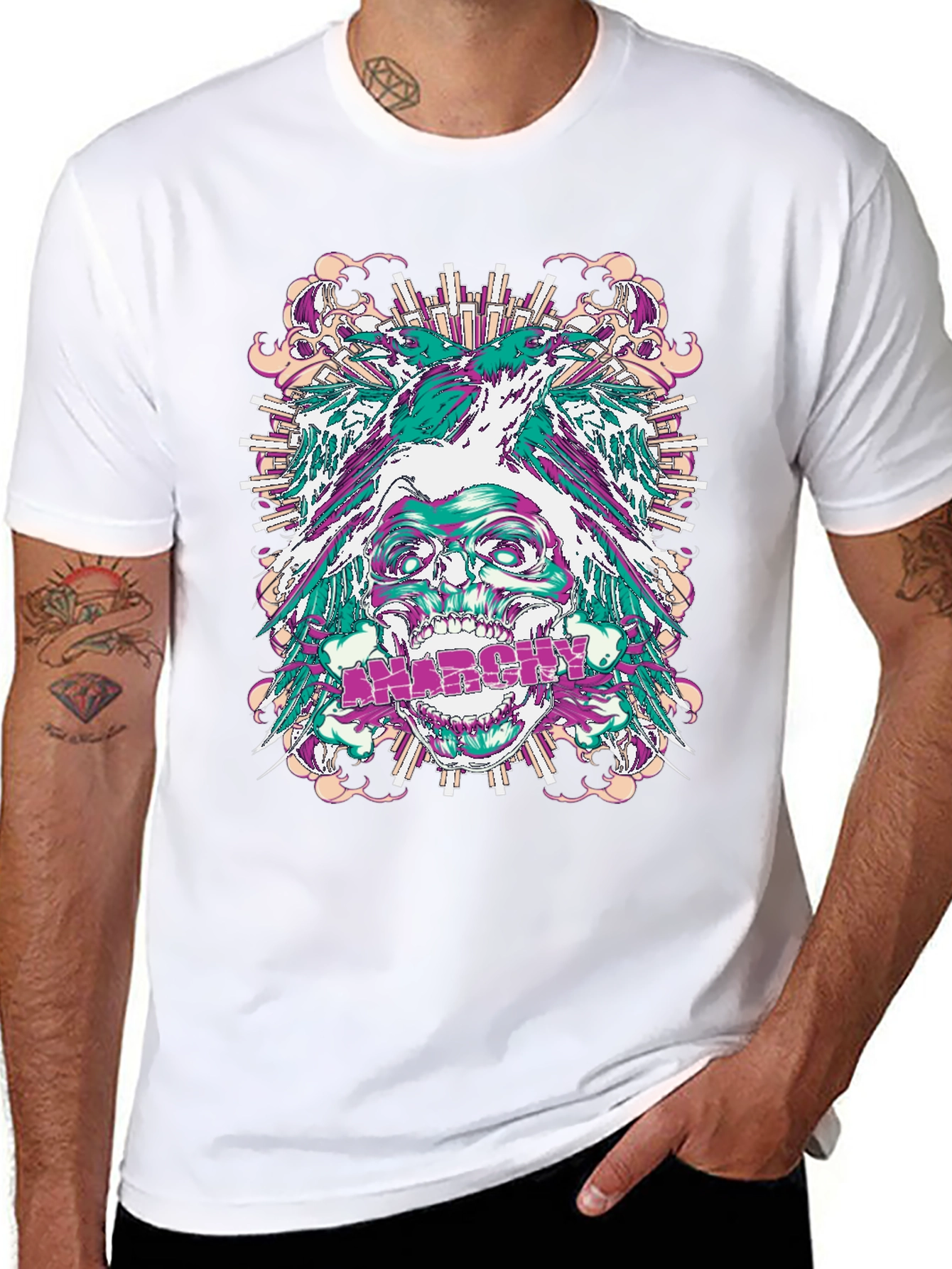 Anarchy Skull Graphic Tee - Bold Streetwear