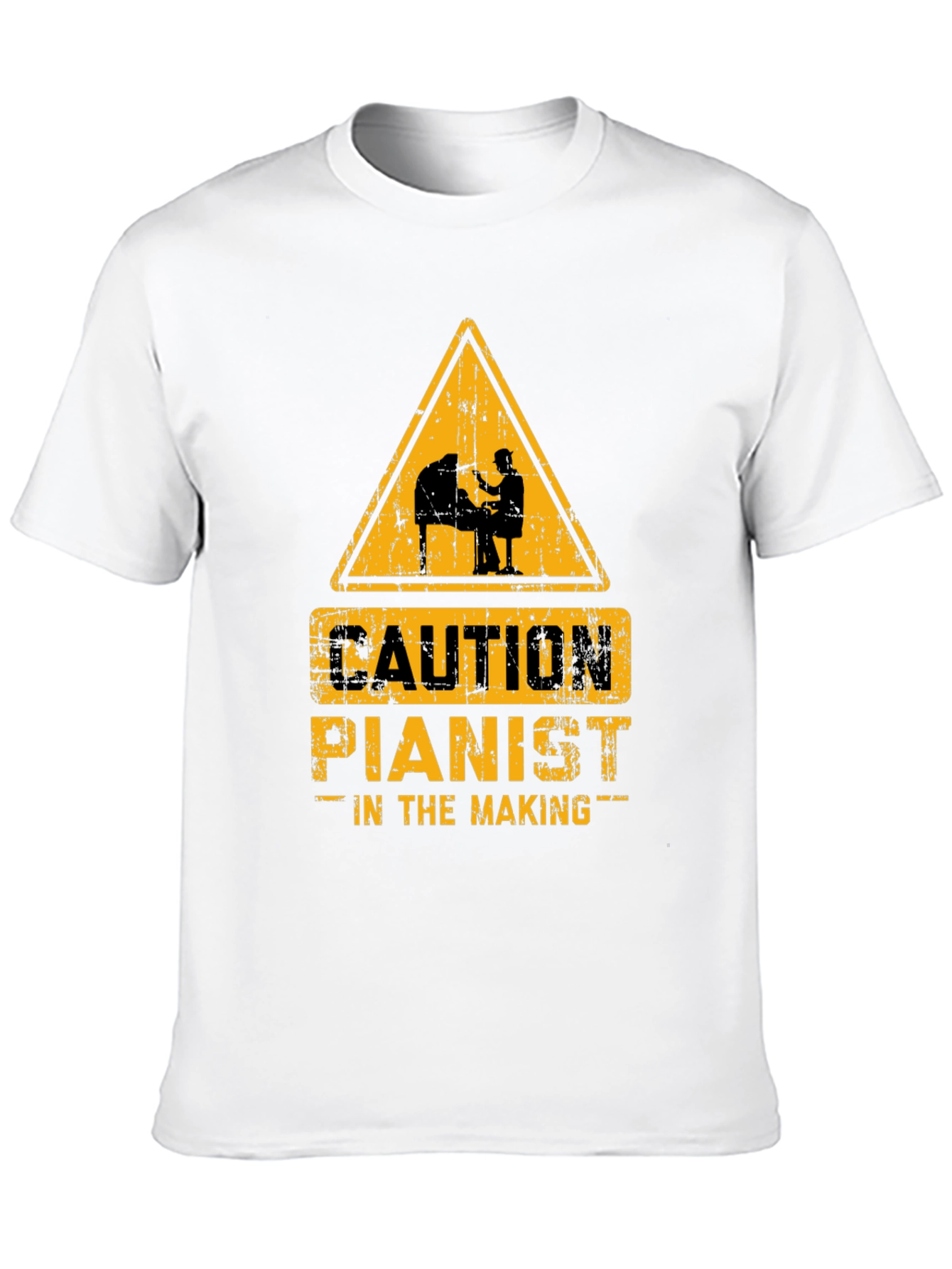 Caution Pianist In The Making Black T-Shirt