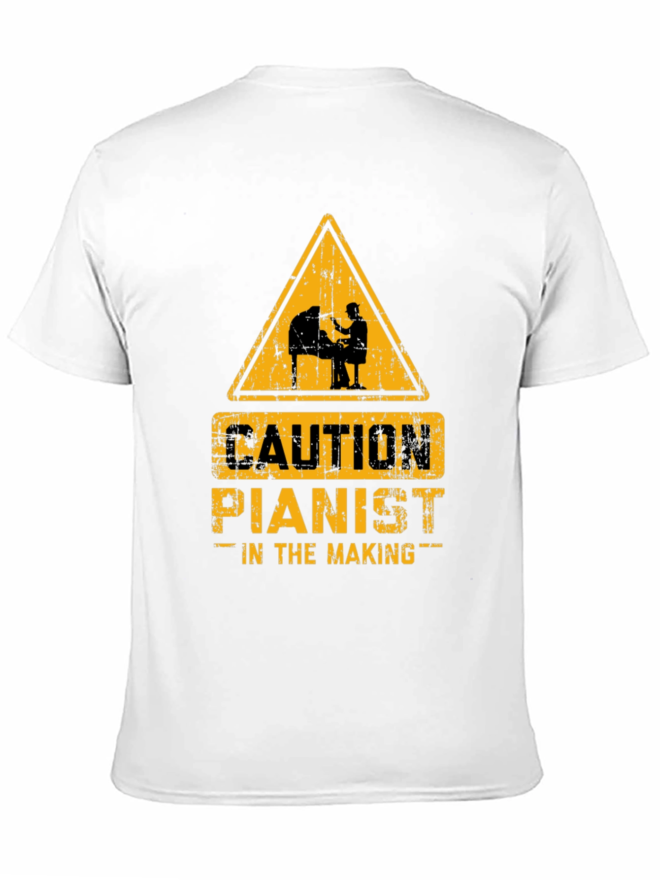 Caution Pianist In The Making Black T-Shirt