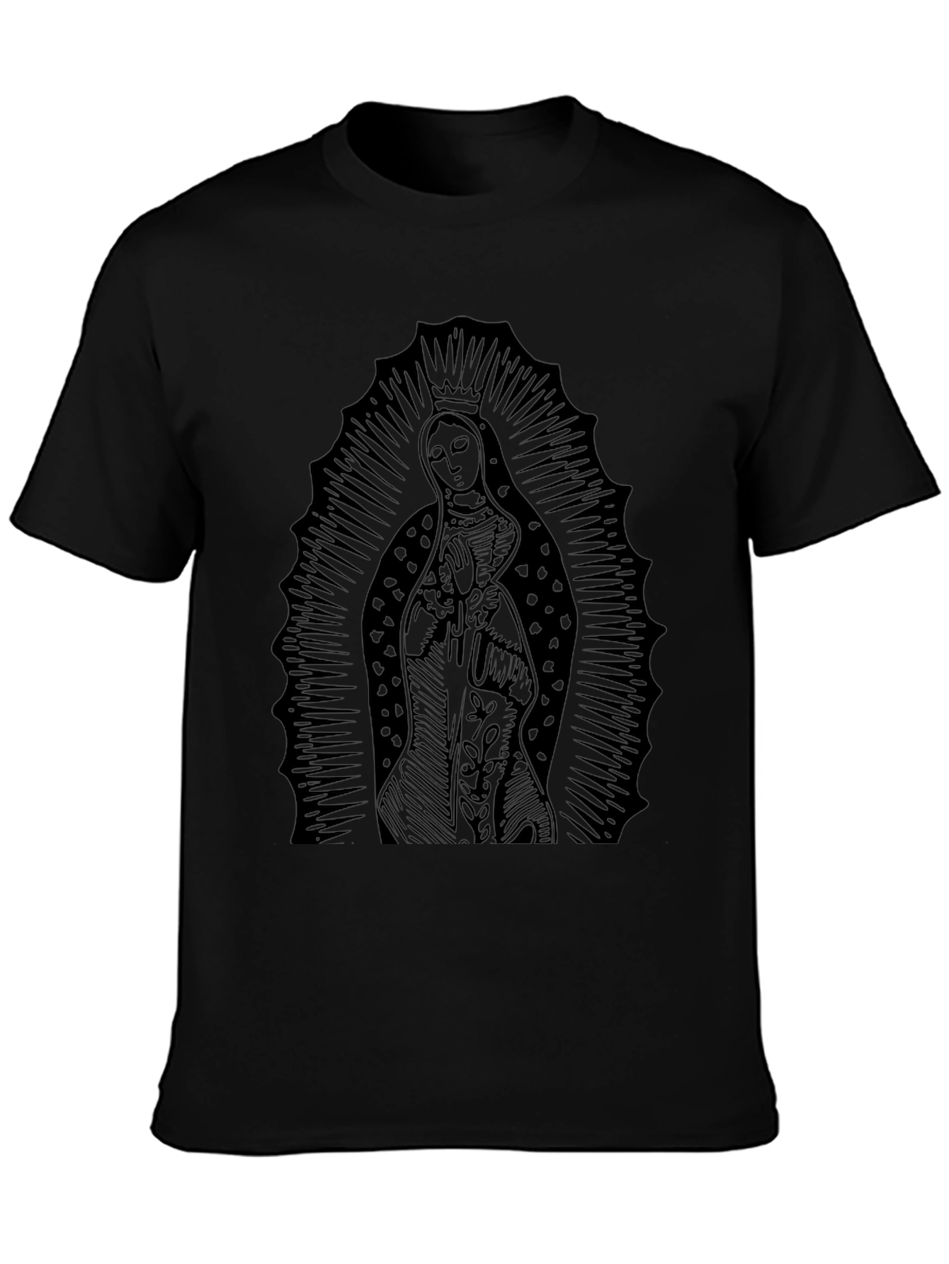 Virgin Mary Graphic Black T-Shirt