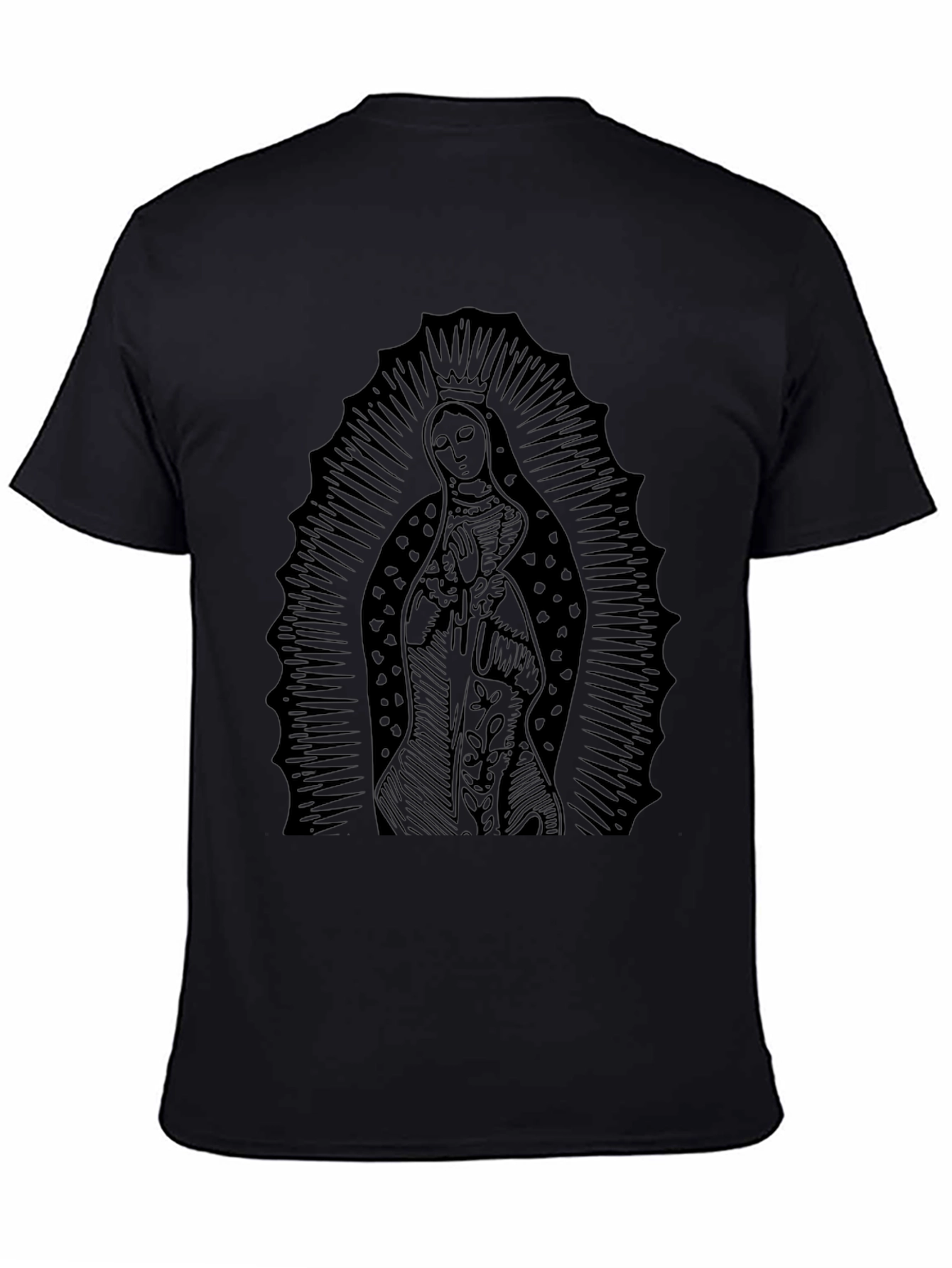Virgin Mary Graphic Black T-Shirt