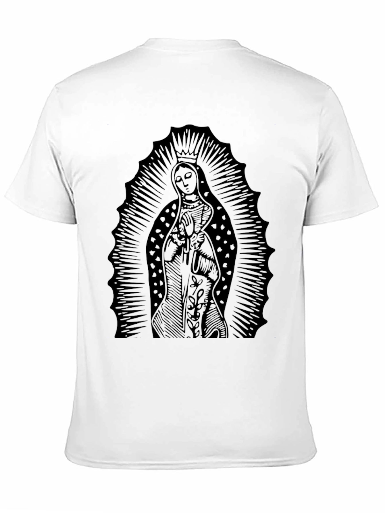 Virgin Mary Graphic Black T-Shirt