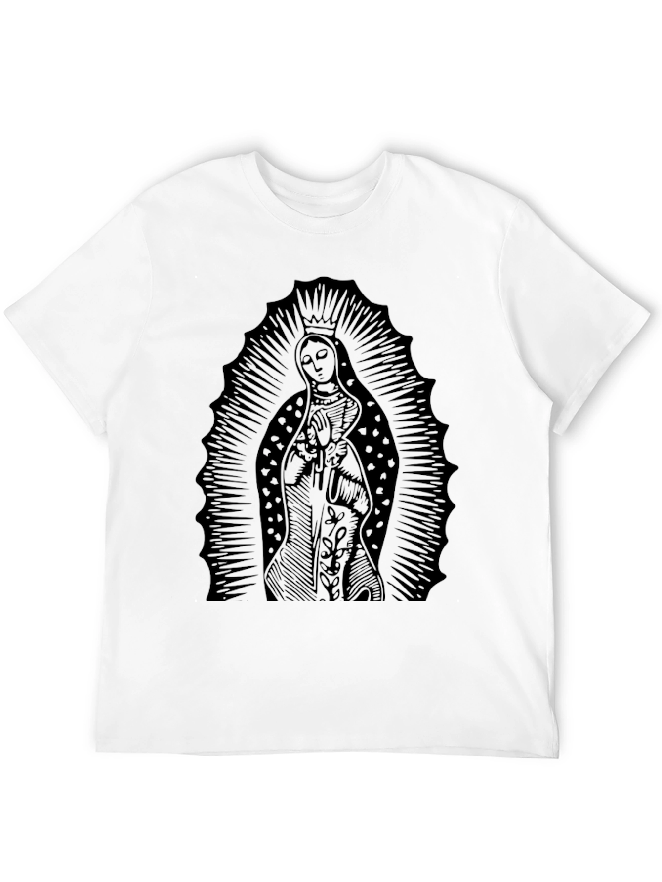 Virgin Mary Graphic Black T-Shirt