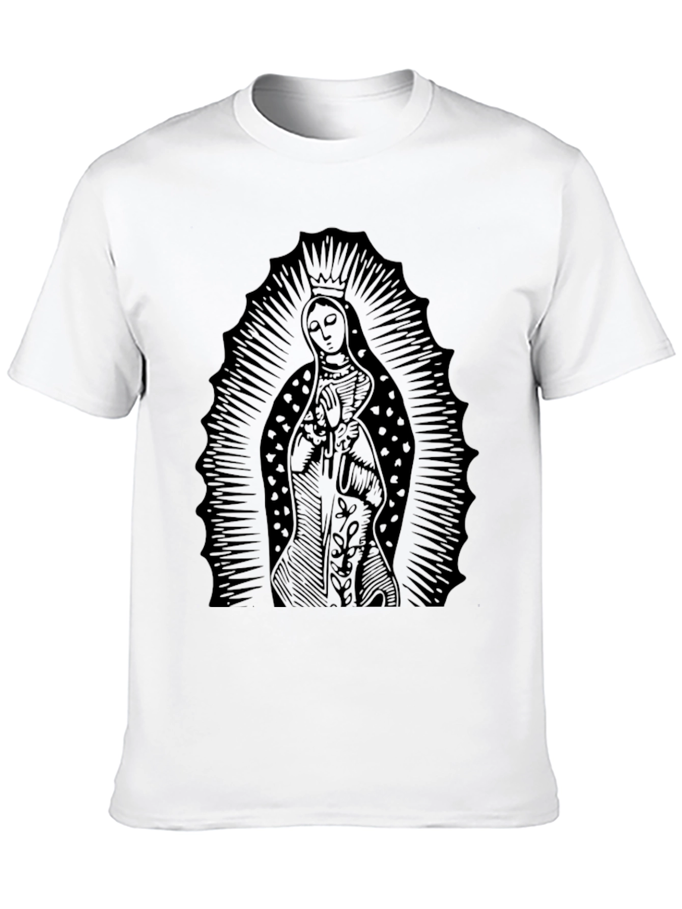 Virgin Mary Graphic Black T-Shirt