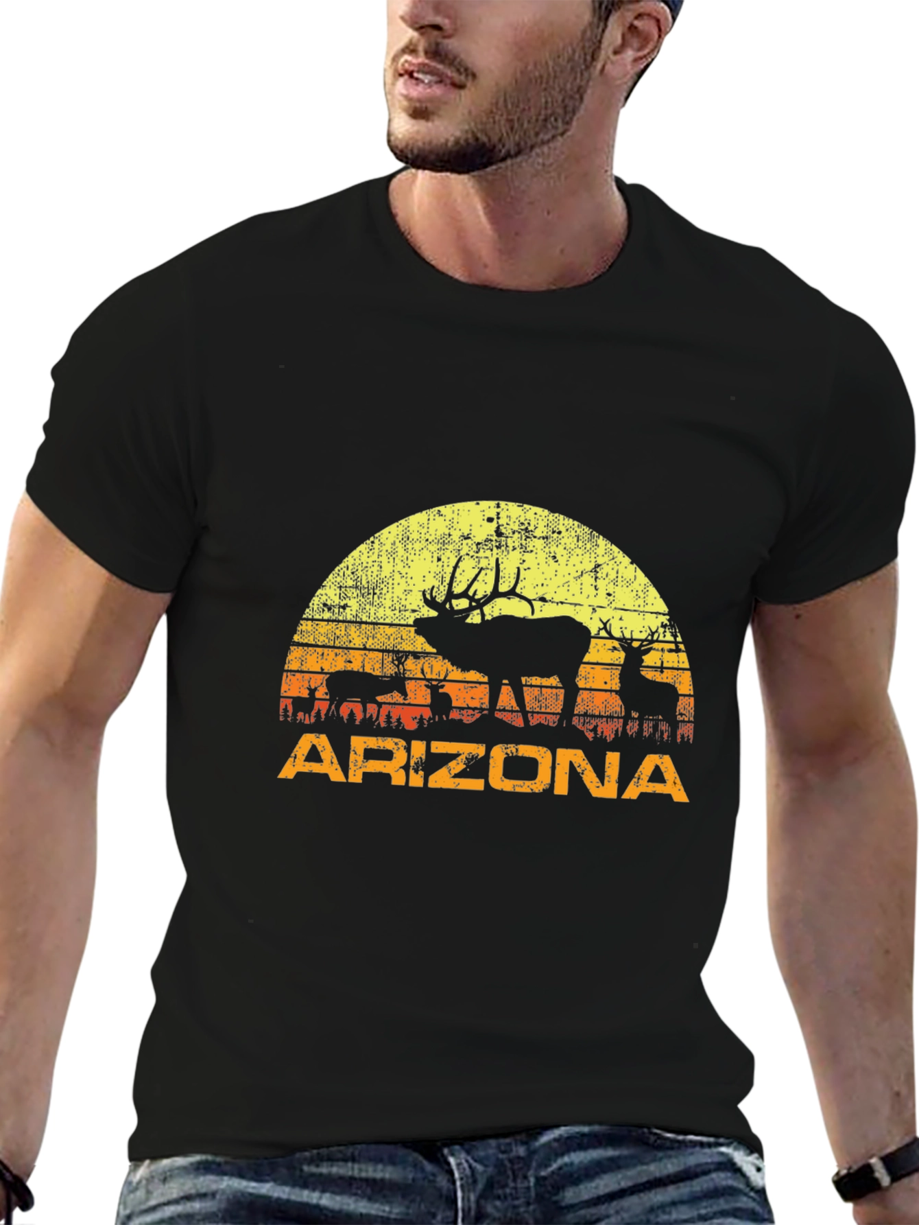 Arizona Sunset Elk Graphic Tee