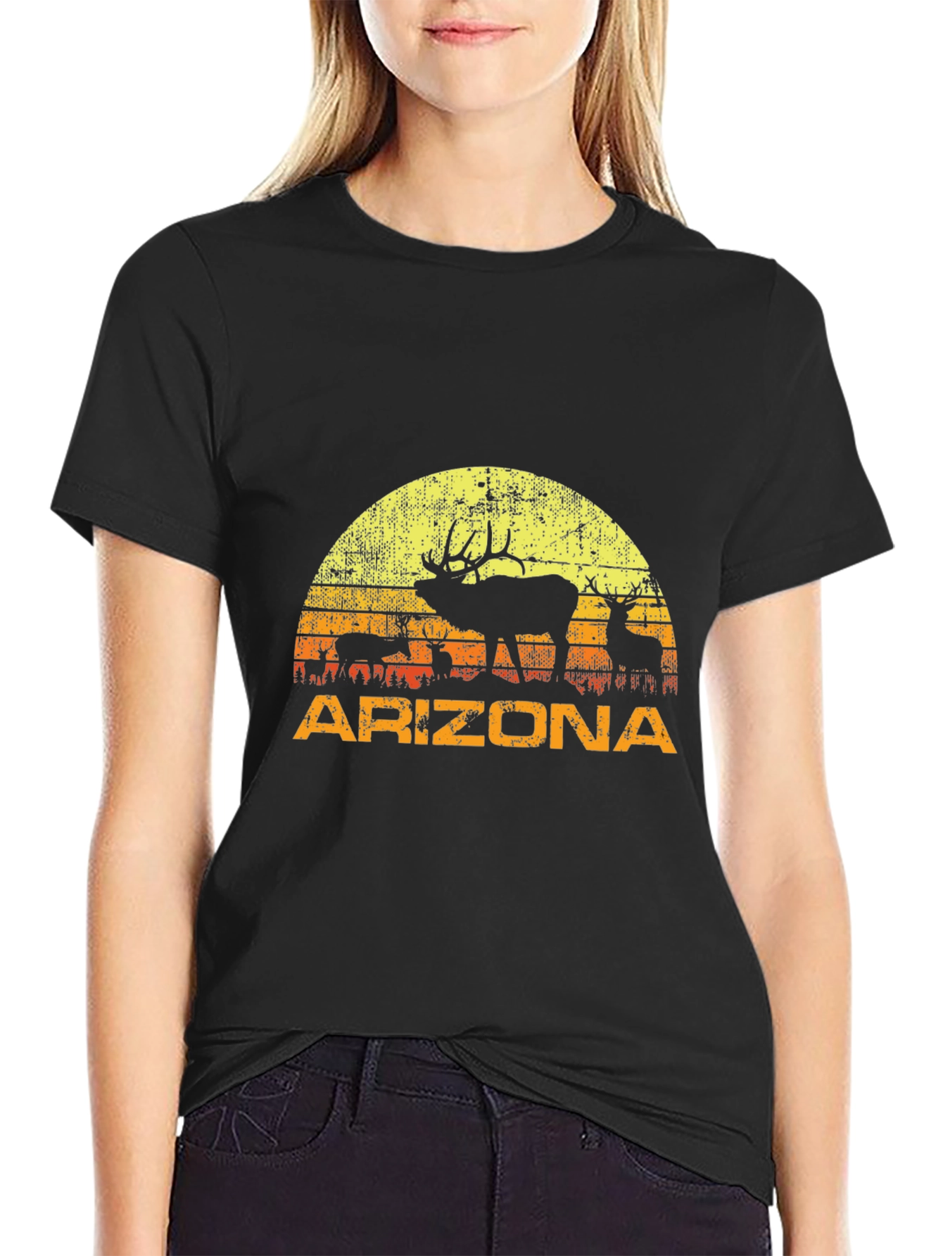 Arizona Sunset Elk Graphic Tee