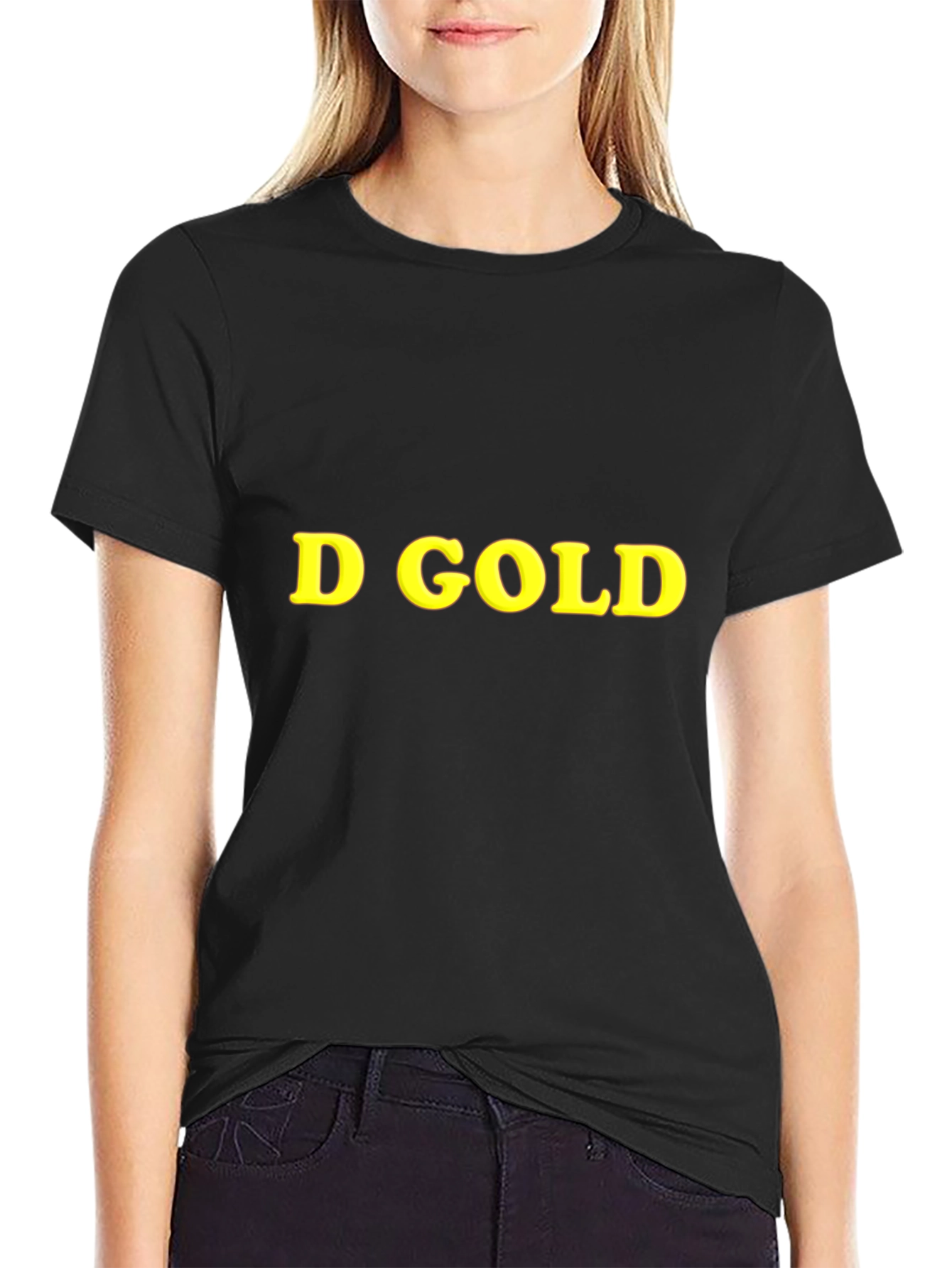 D Gold Graphic Black T-Shirt