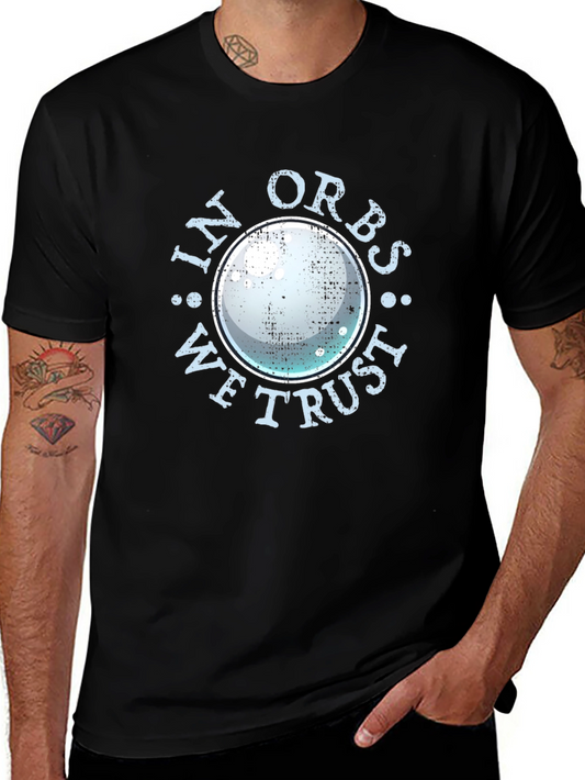 In Orbs We Trust Graphic Tee - Black Cotton T-Shirt