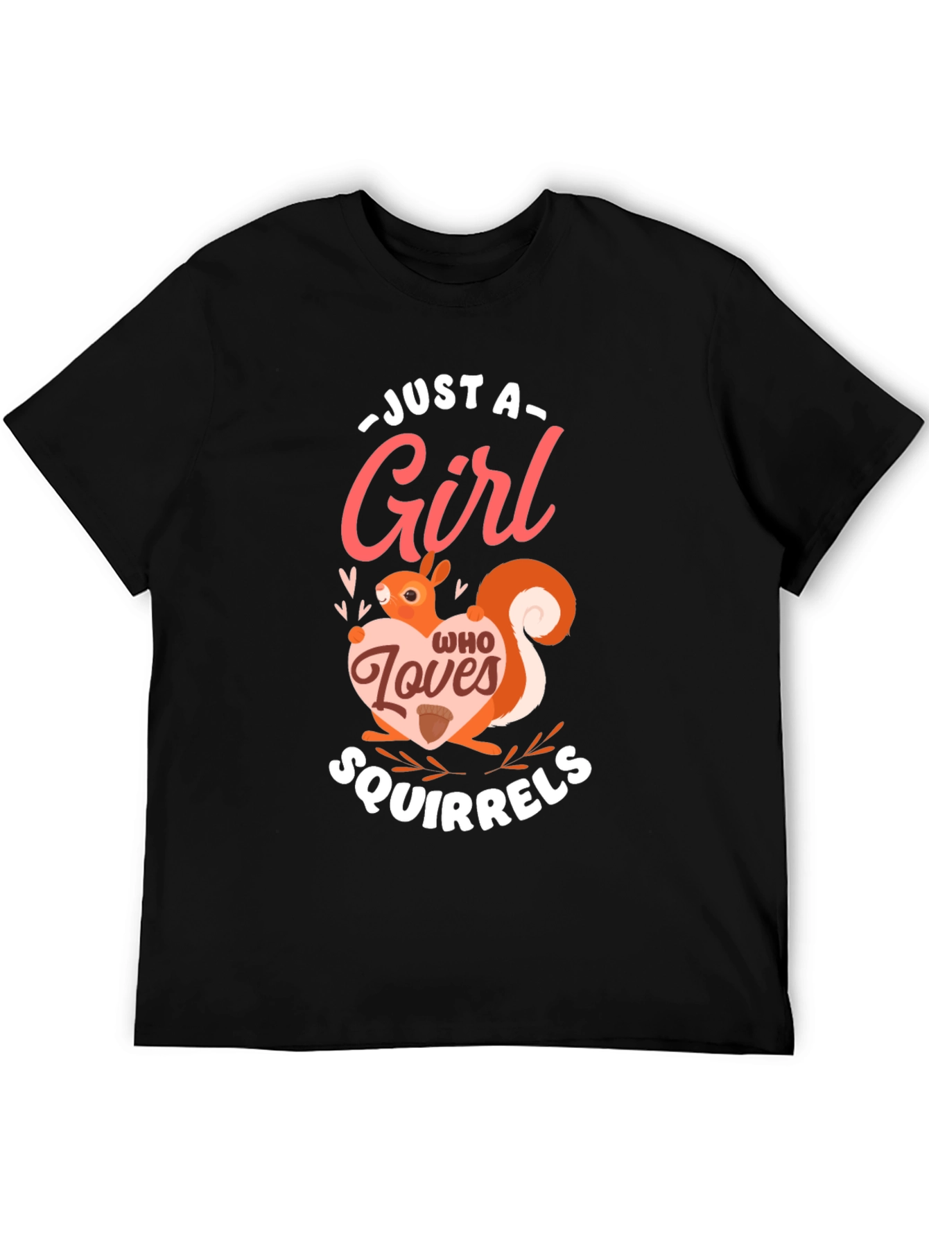 Squirrel Lover Womens Graphic Tee - Black