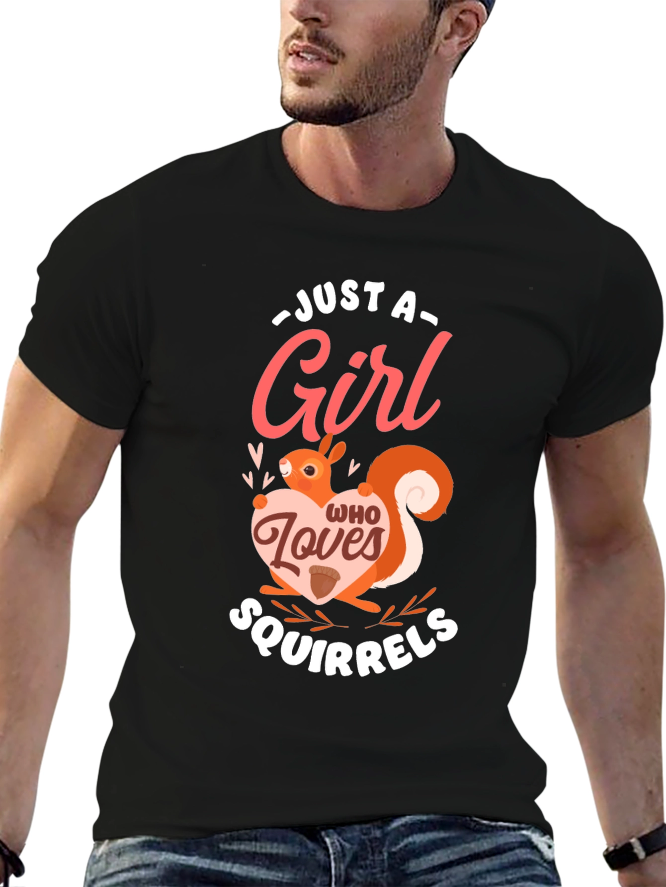 Squirrel Lover Womens Graphic Tee - Black