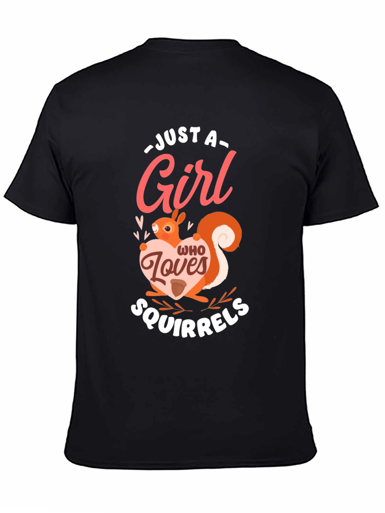 Squirrel Lover Womens Graphic Tee - Black