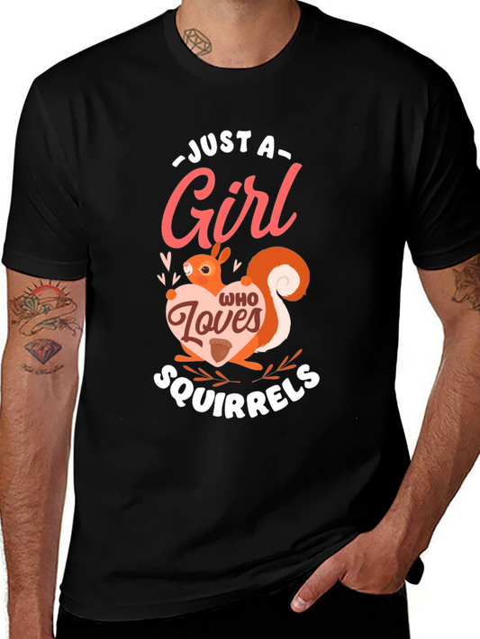 Squirrel Lover Womens Graphic Tee - Black