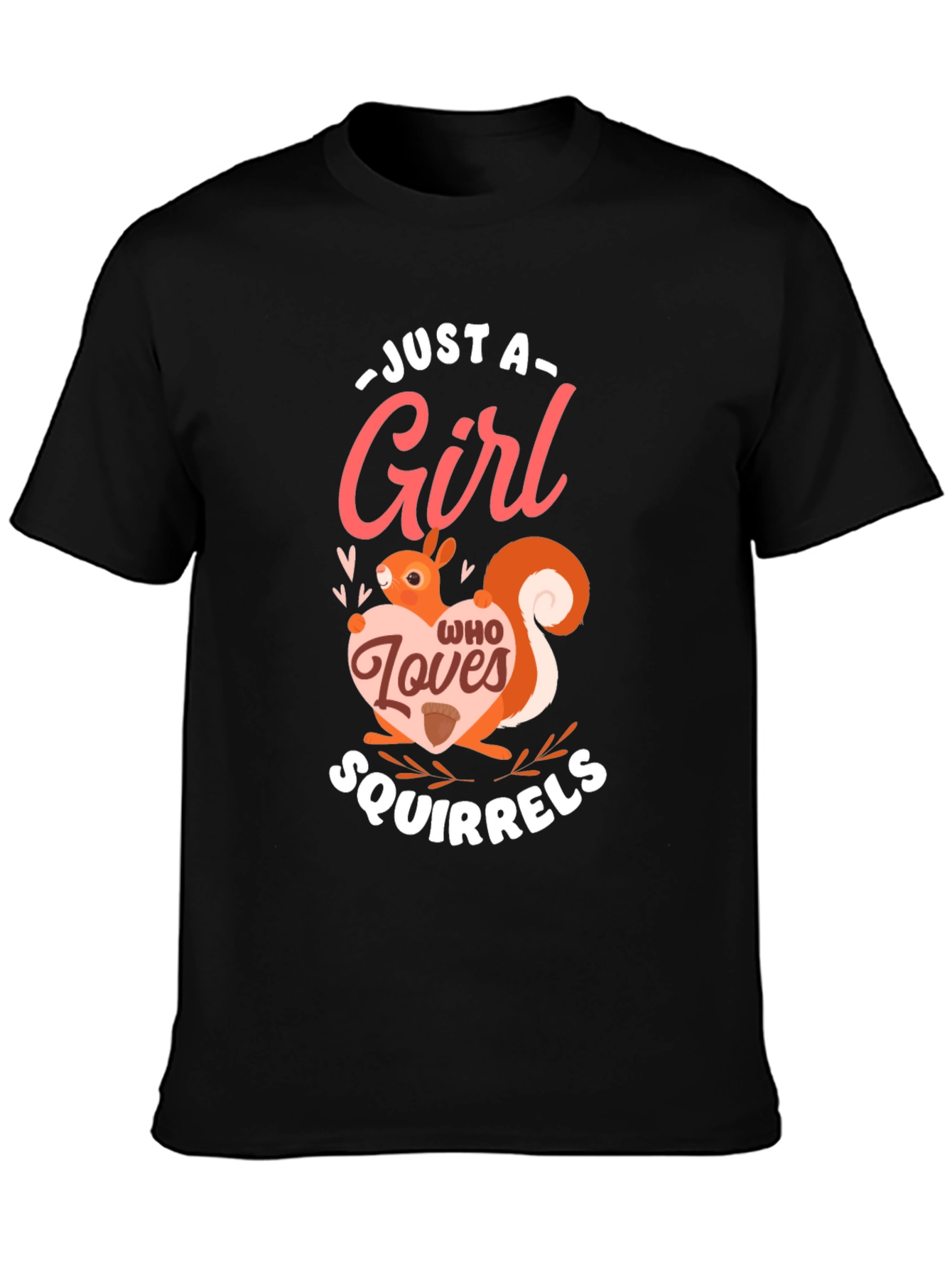 Squirrel Lover Womens Graphic Tee - Black