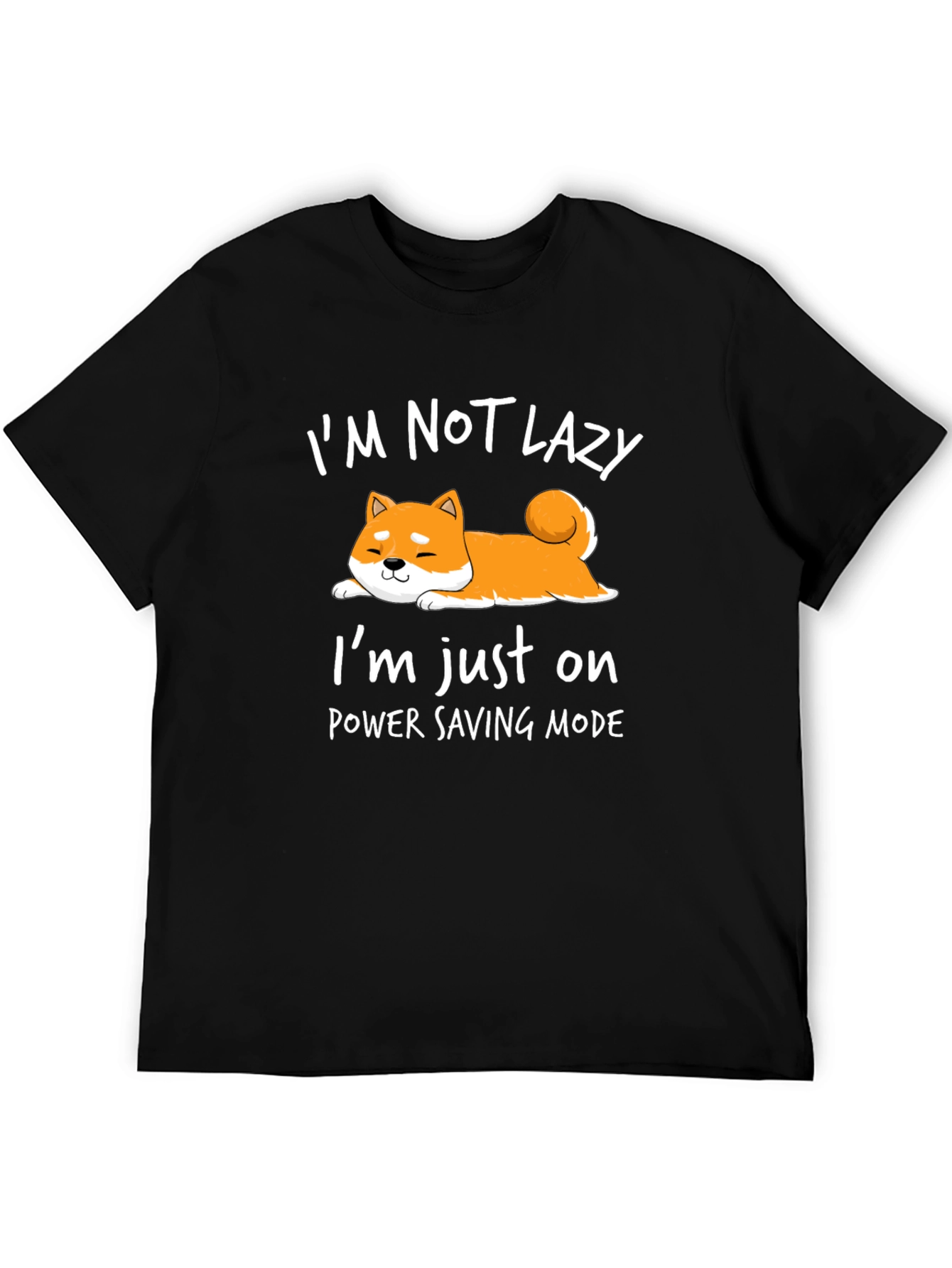 Lazy Shiba Inu Power Saving Mode T-Shirt