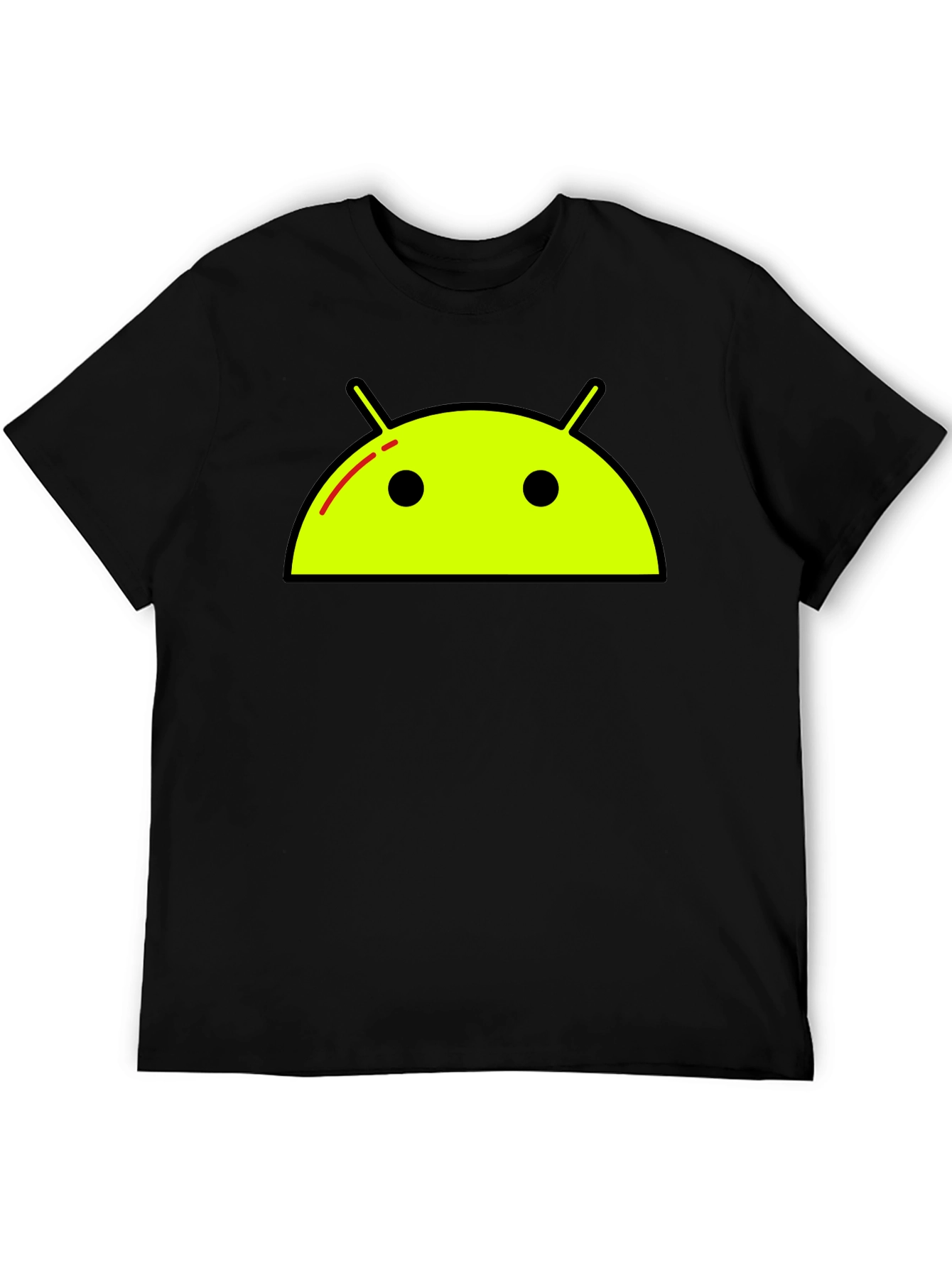 Android Robot Graphic Tee - Black Casual T-Shirt