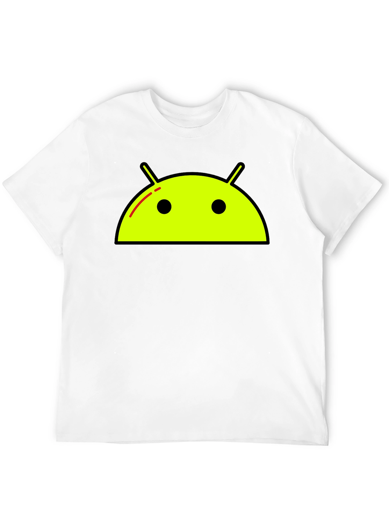 Android Robot Graphic Tee - Black Casual T-Shirt