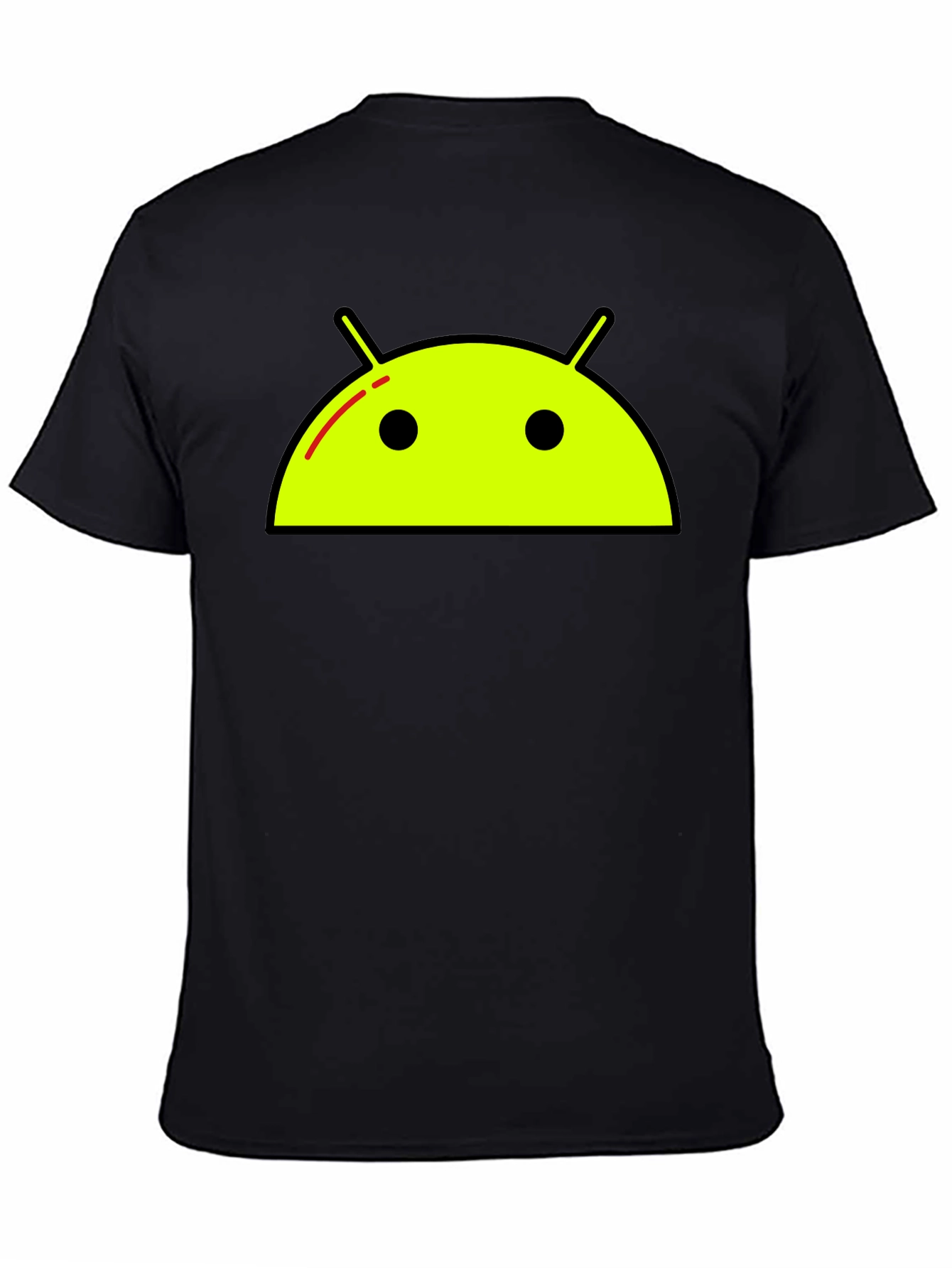 Android Robot Graphic Tee - Black Casual T-Shirt