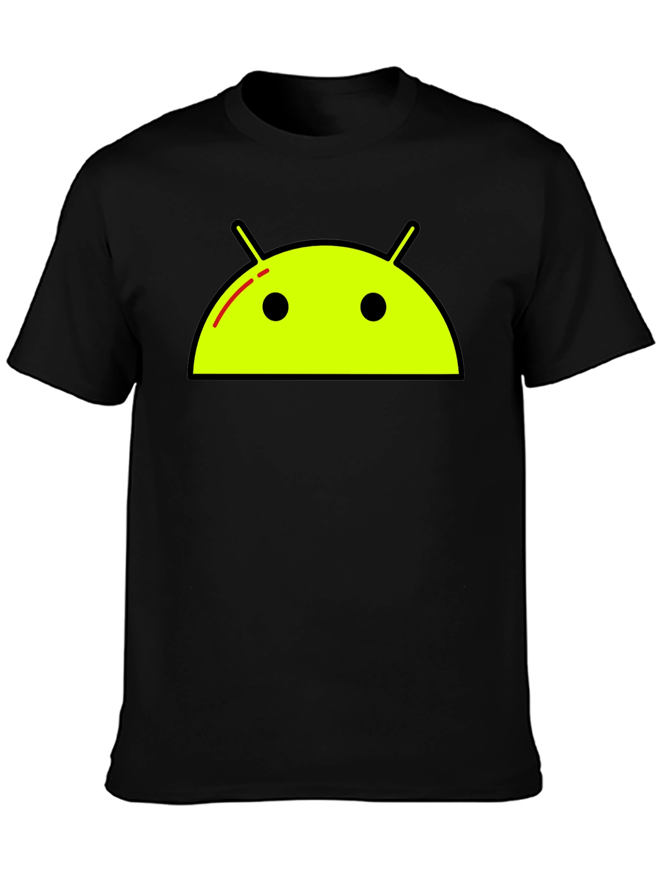 Android Robot Graphic Tee - Black Casual T-Shirt
