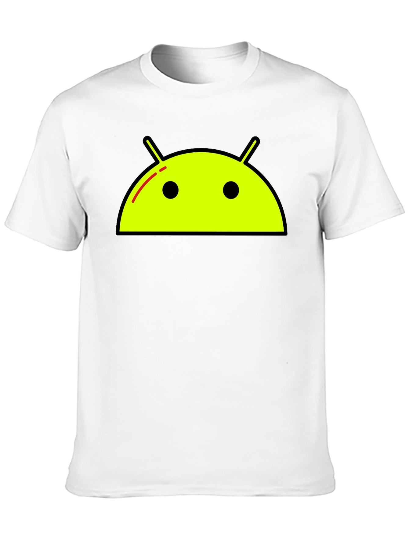Android Robot Graphic Tee - Black Casual T-Shirt