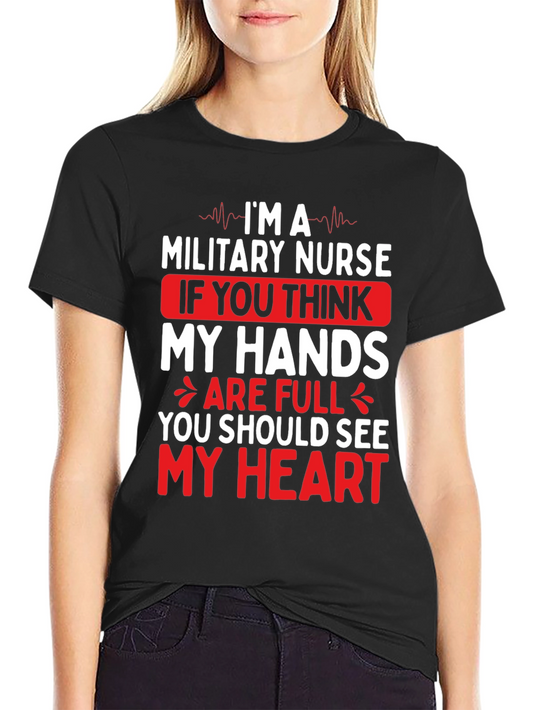 Military Nurse Graphic Tee - Full Heart