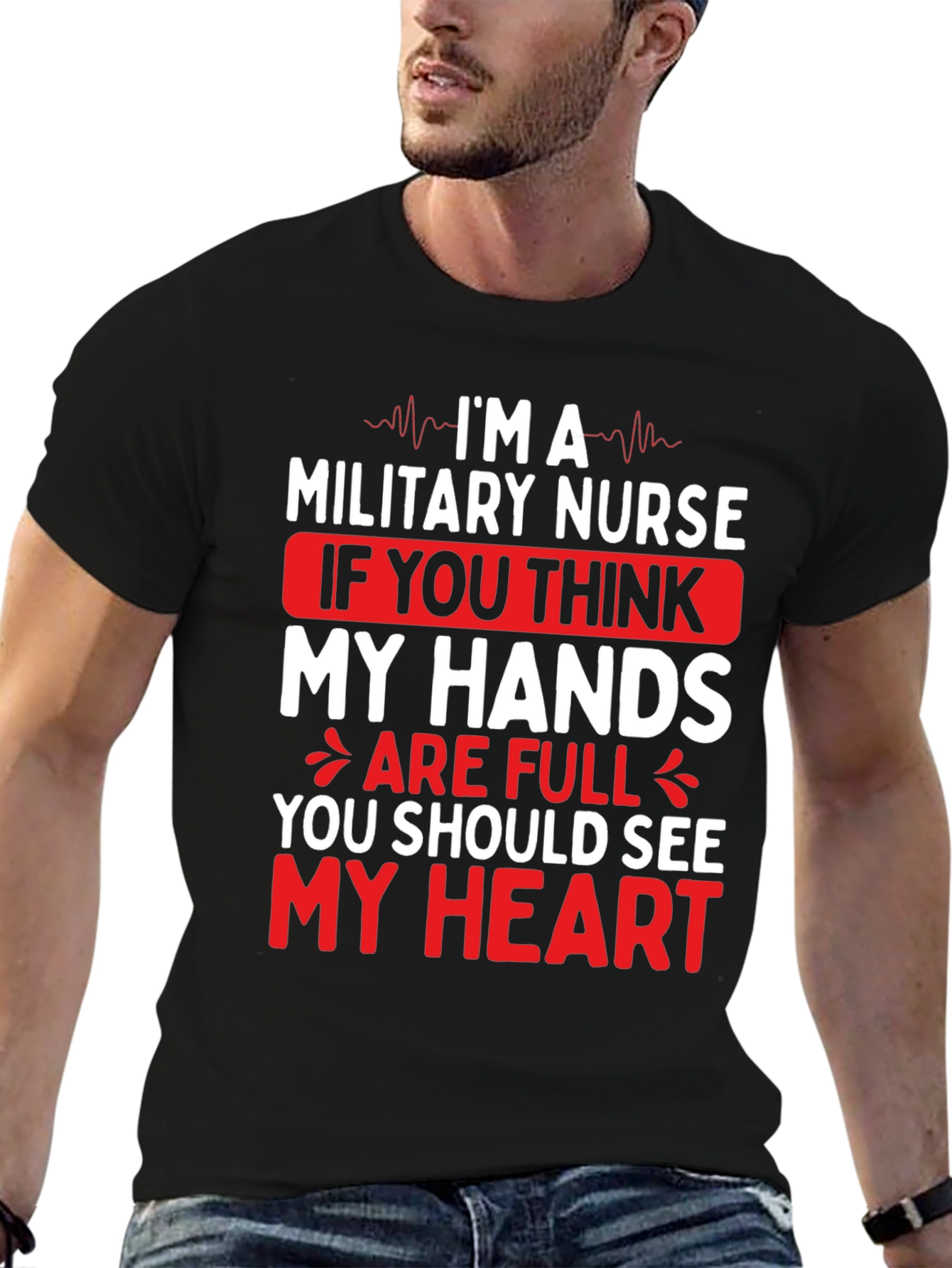 Military Nurse Graphic Tee - Full Heart
