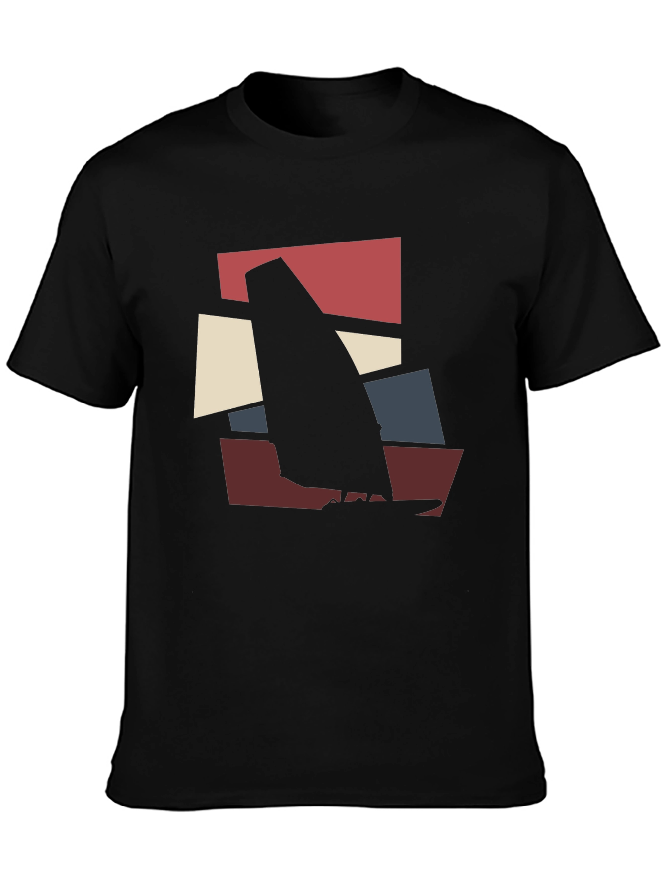 Modern Windsurfing Graphic Tee - Black