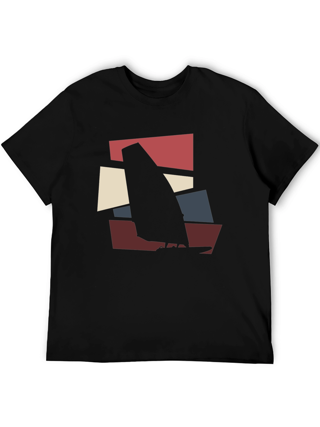 Modern Windsurfing Graphic Tee - Black