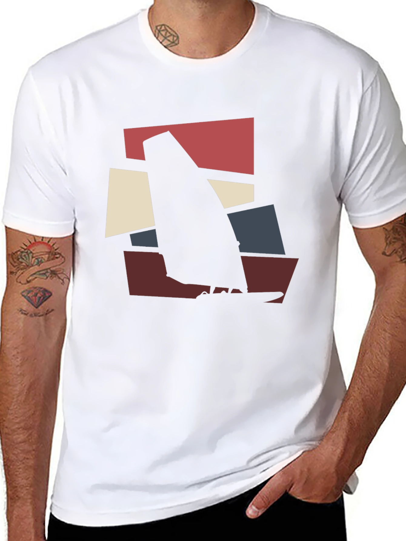 Modern Windsurfing Graphic Tee - Black