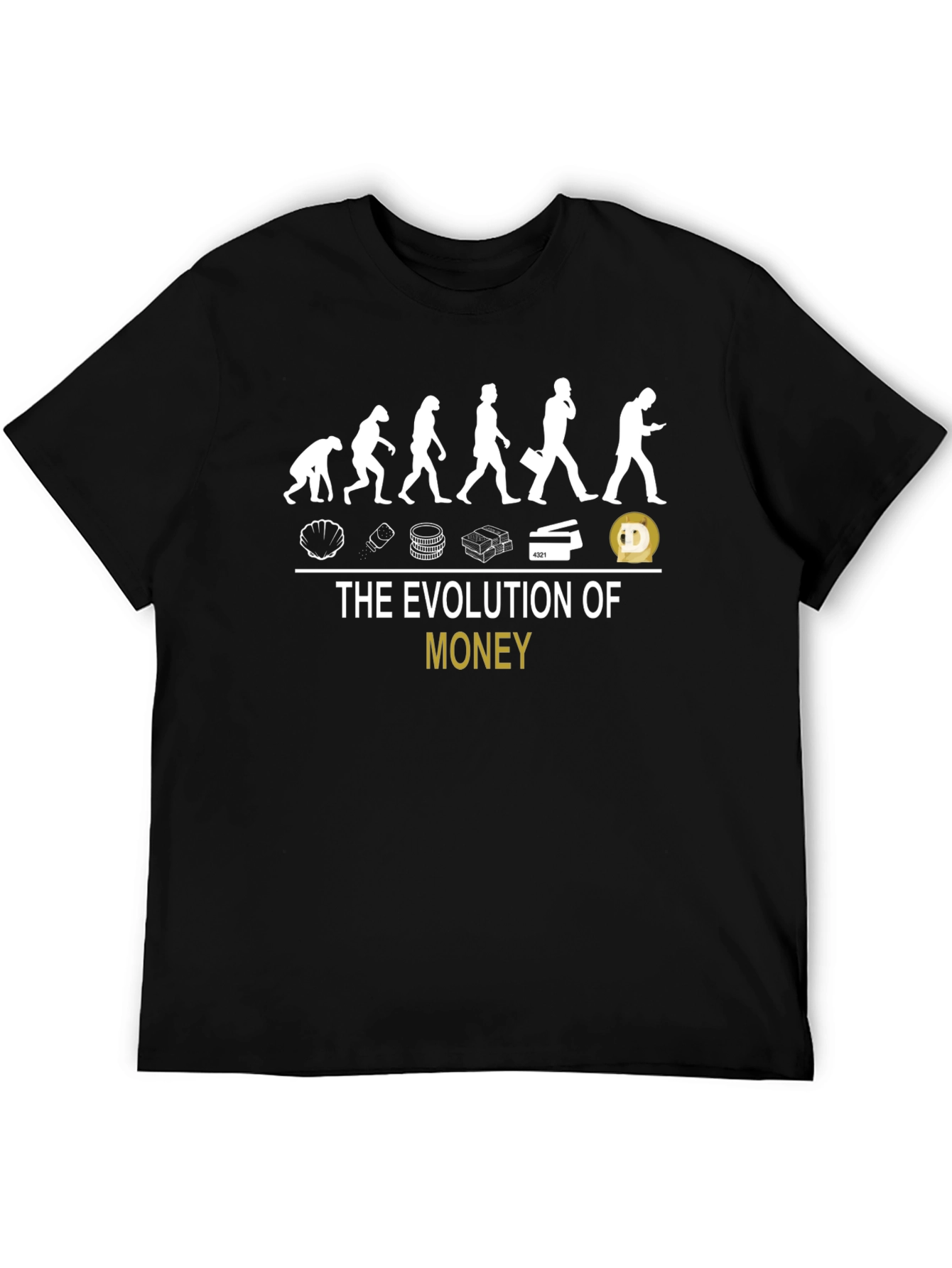 Evolution of Money Graphic Tee - Black Cotton T-Shirt