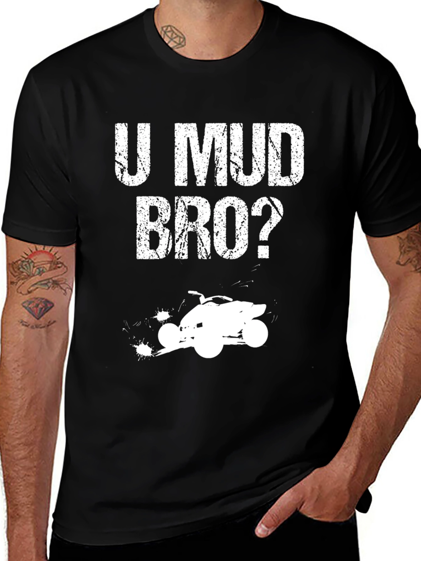 U Mud Bro? Black ATV T-Shirt