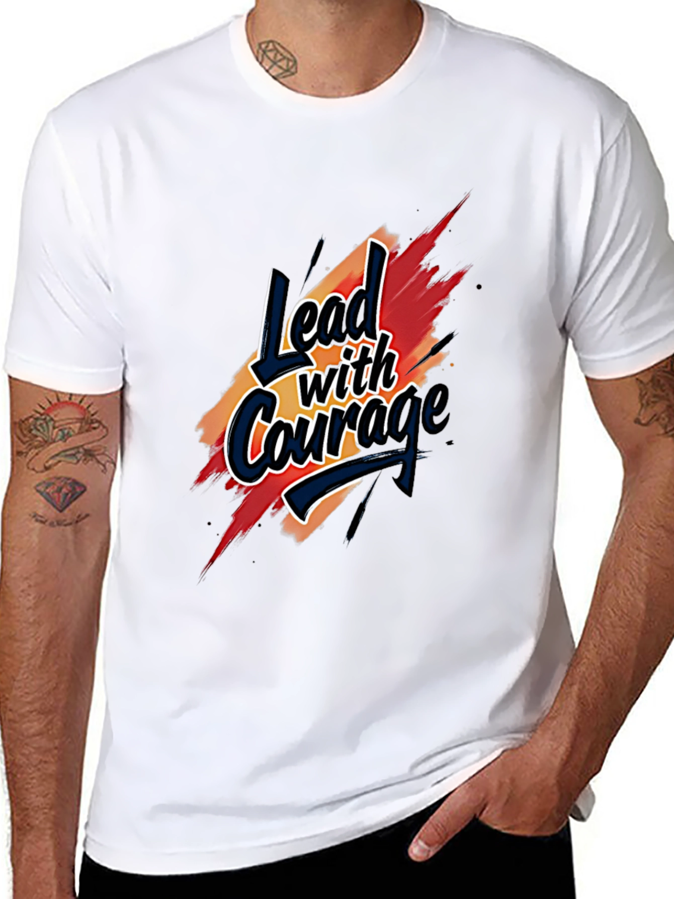 Lead with Courage T-Shirt - Bold Graphic Tee