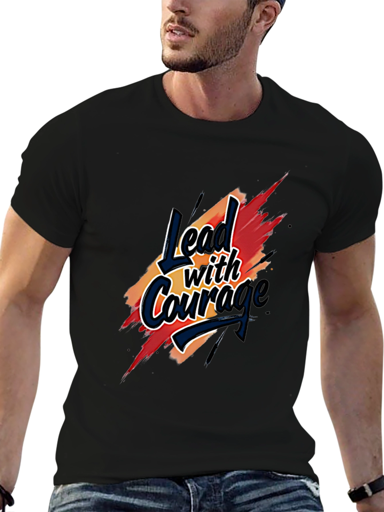 Lead with Courage T-Shirt - Bold Graphic Tee