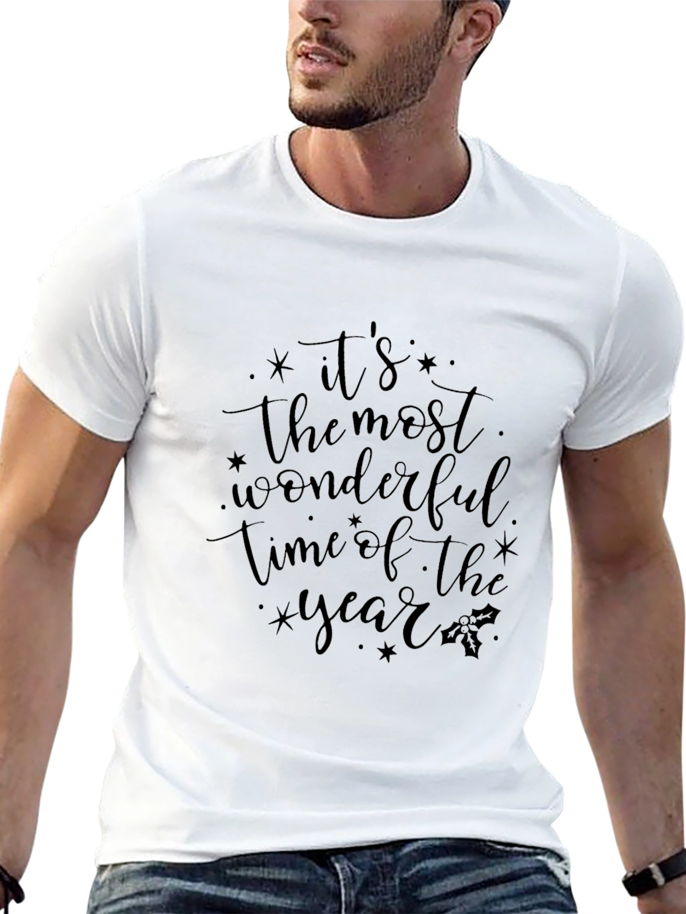 Festive Black T-Shirt - Wonderful Time of Year