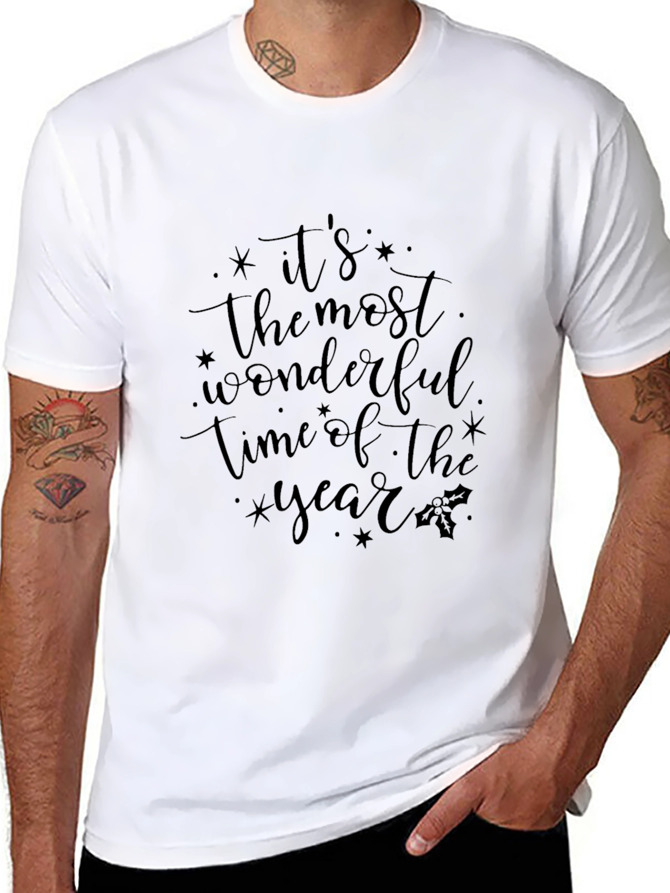 Festive Black T-Shirt - Wonderful Time of Year