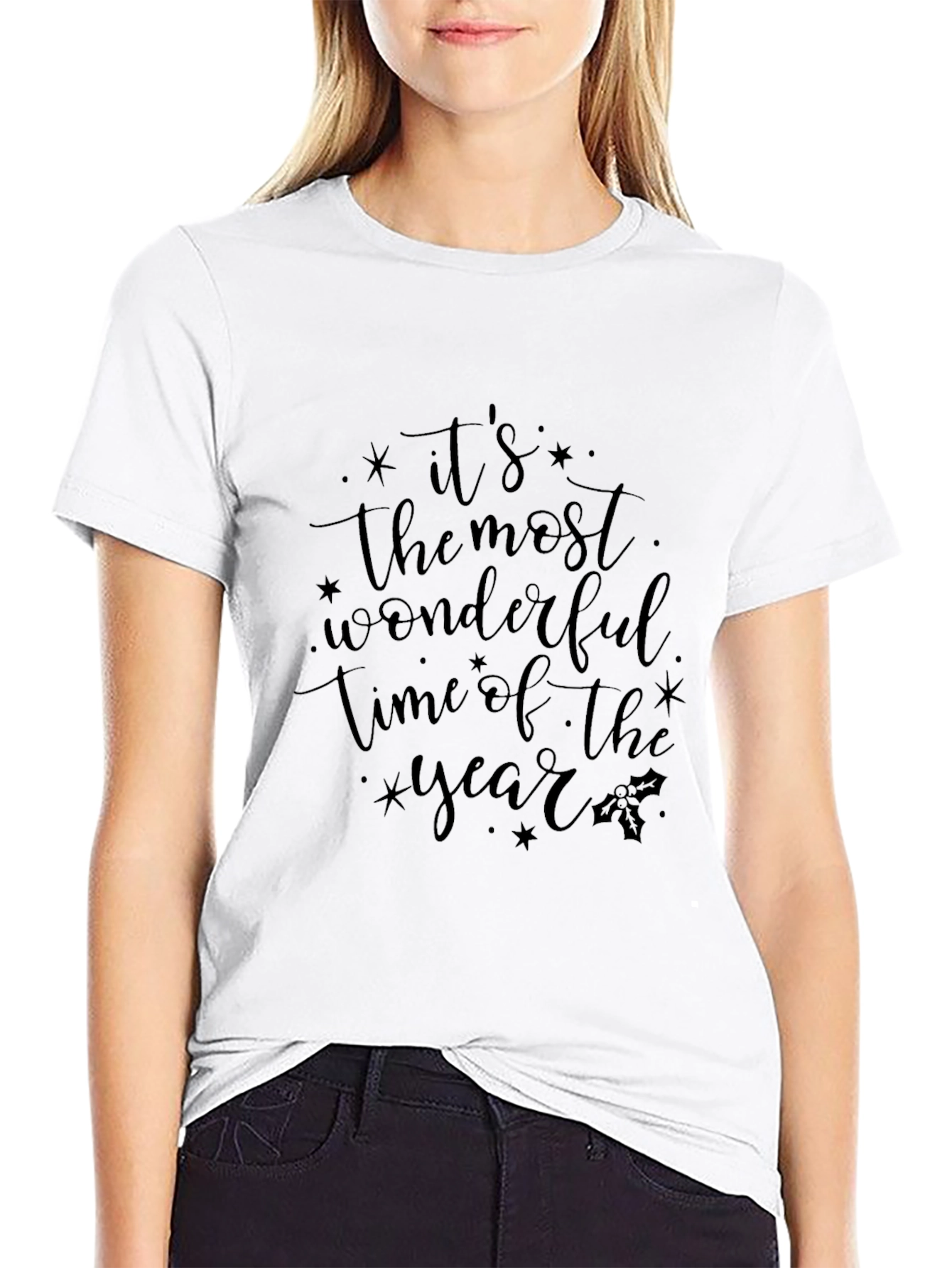 Festive Black T-Shirt - Wonderful Time of Year