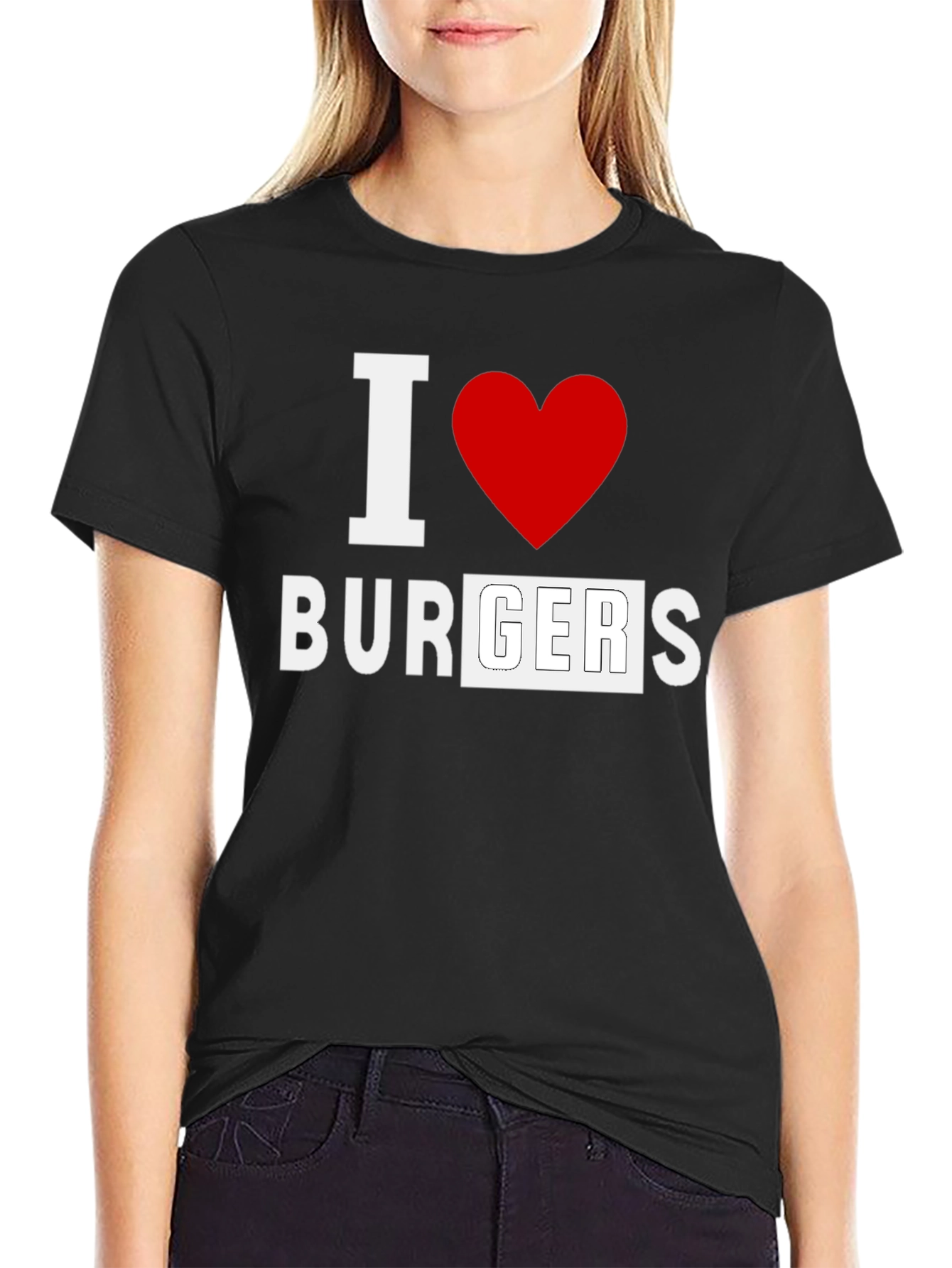 I Love Burgers Black T-Shirt - Unisex Casual Tee