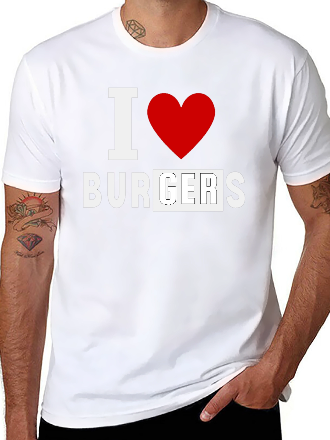 I Love Burgers Black T-Shirt - Unisex Casual Tee