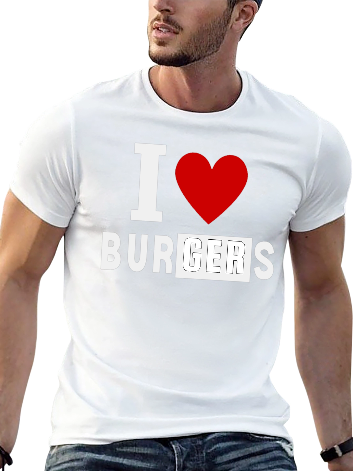 I Love Burgers Black T-Shirt - Unisex Casual Tee