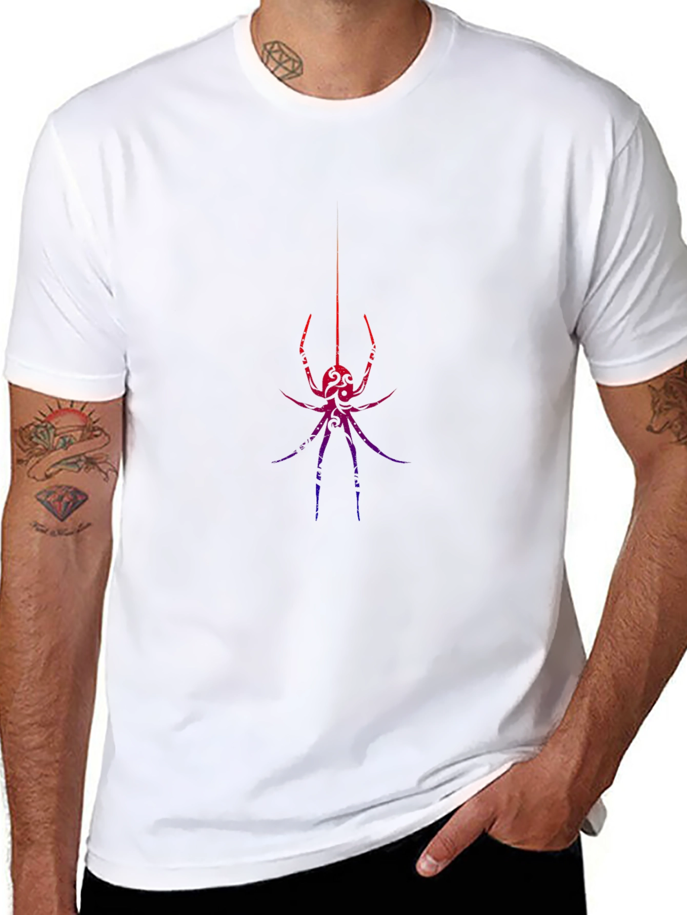 Black Widow Spider Graphic Print T-Shirt