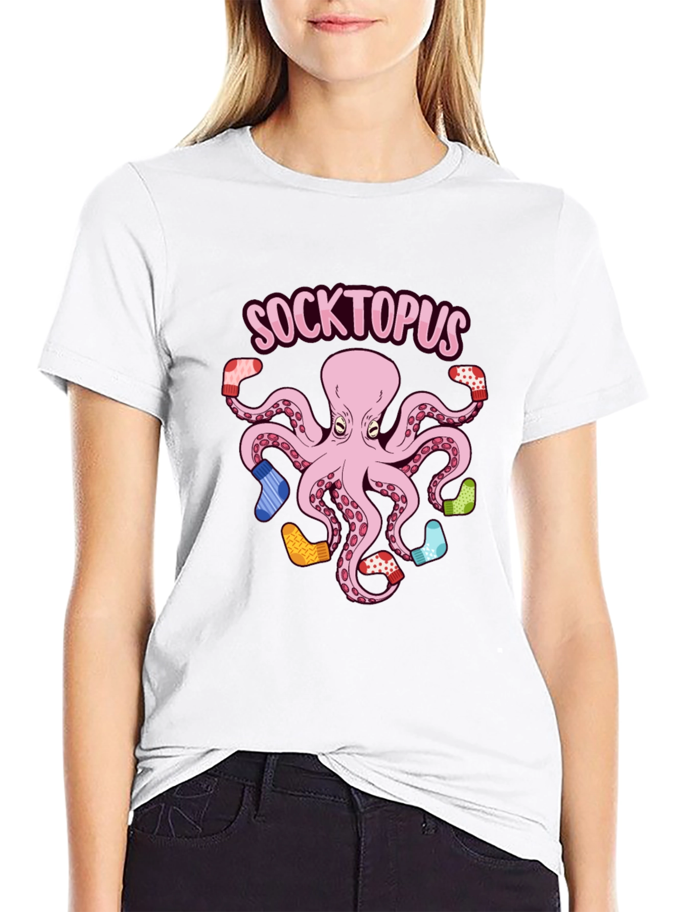 Socktopus Graphic T-Shirt - Funny Octopus Tee