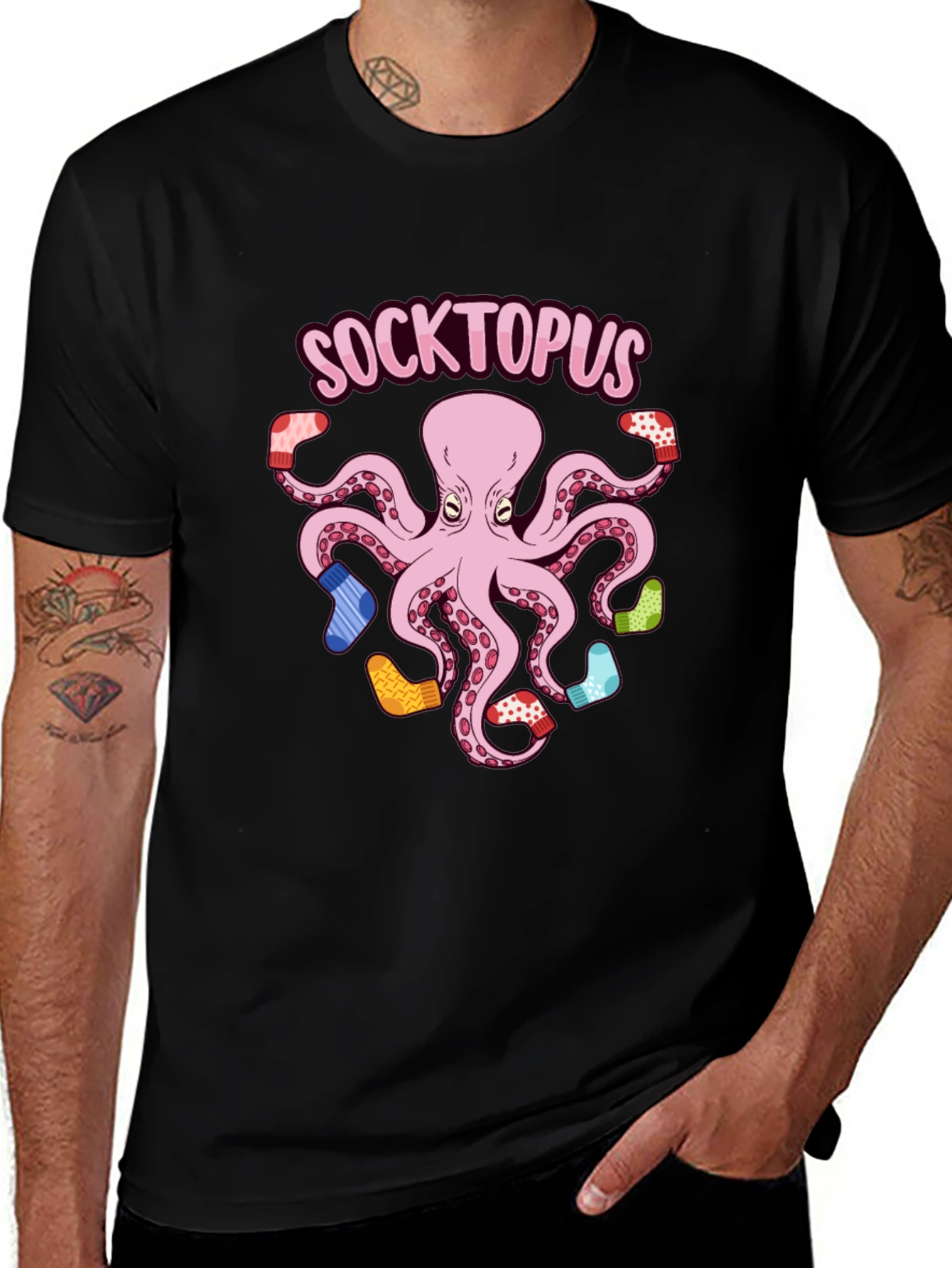 Socktopus Graphic T-Shirt - Funny Octopus Tee