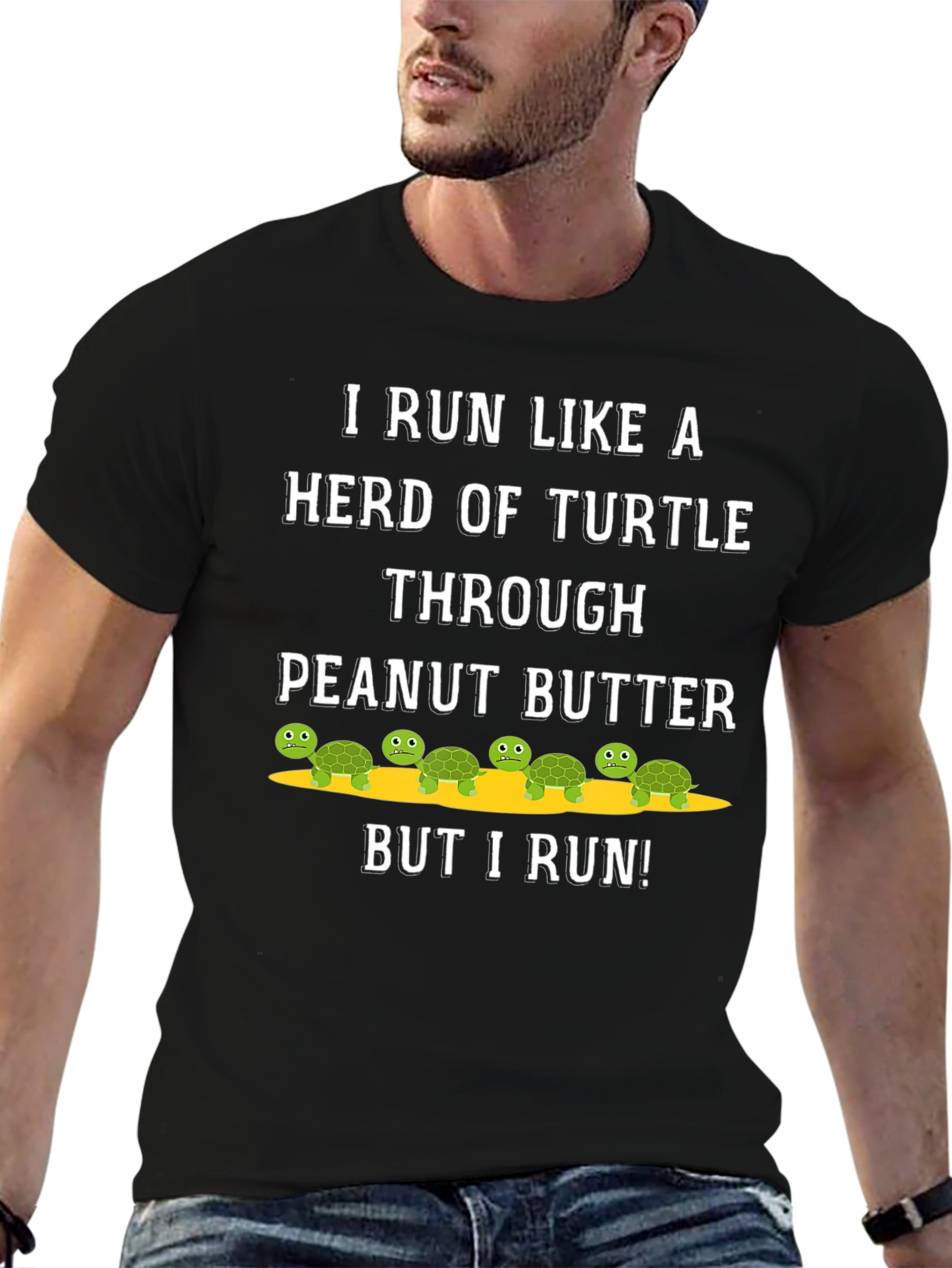 Funny Turtle Run T-Shirt - Peanut Butter Herd Tee