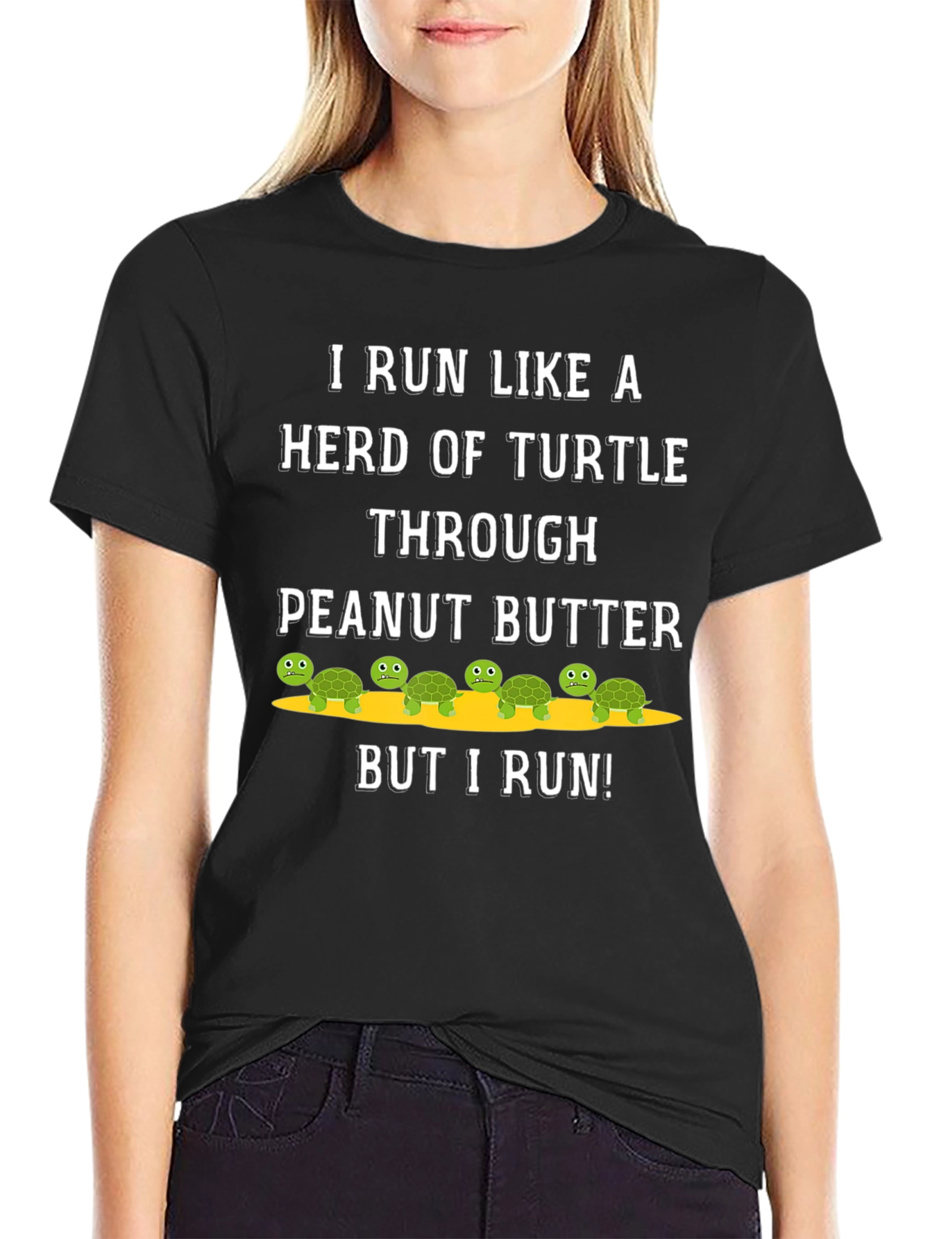 Funny Turtle Run T-Shirt - Peanut Butter Herd Tee