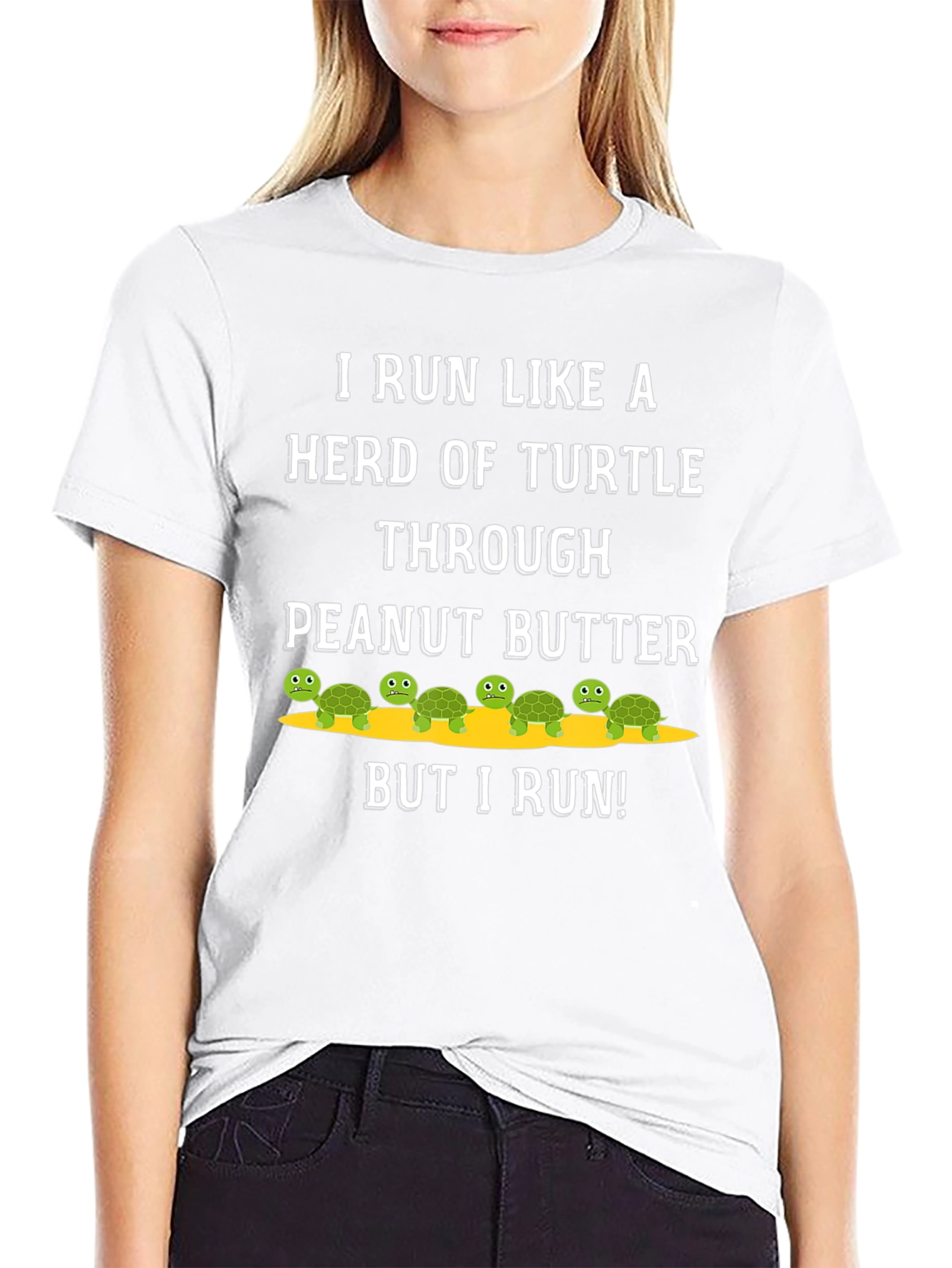 Funny Turtle Run T-Shirt - Peanut Butter Herd Tee