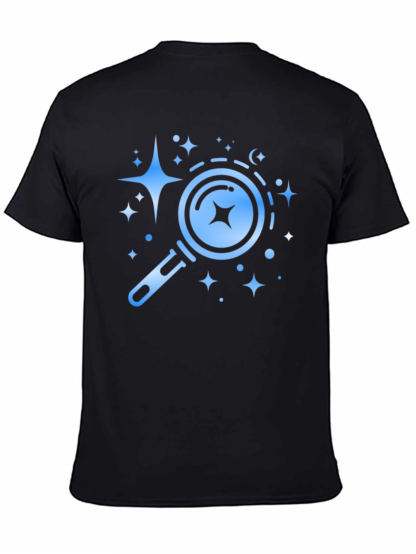 Celestial Search Tee - Black Cotton Graphic T-Shirt