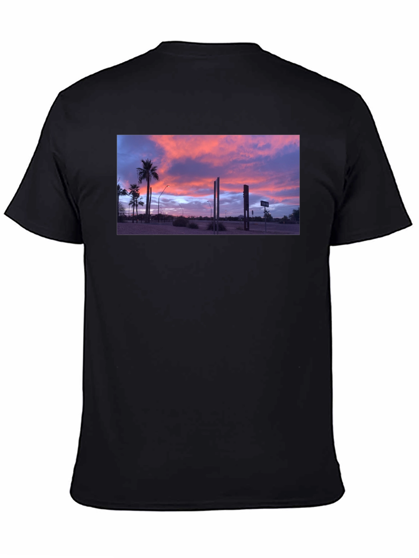 Sunset Palm T-Shirt - Black