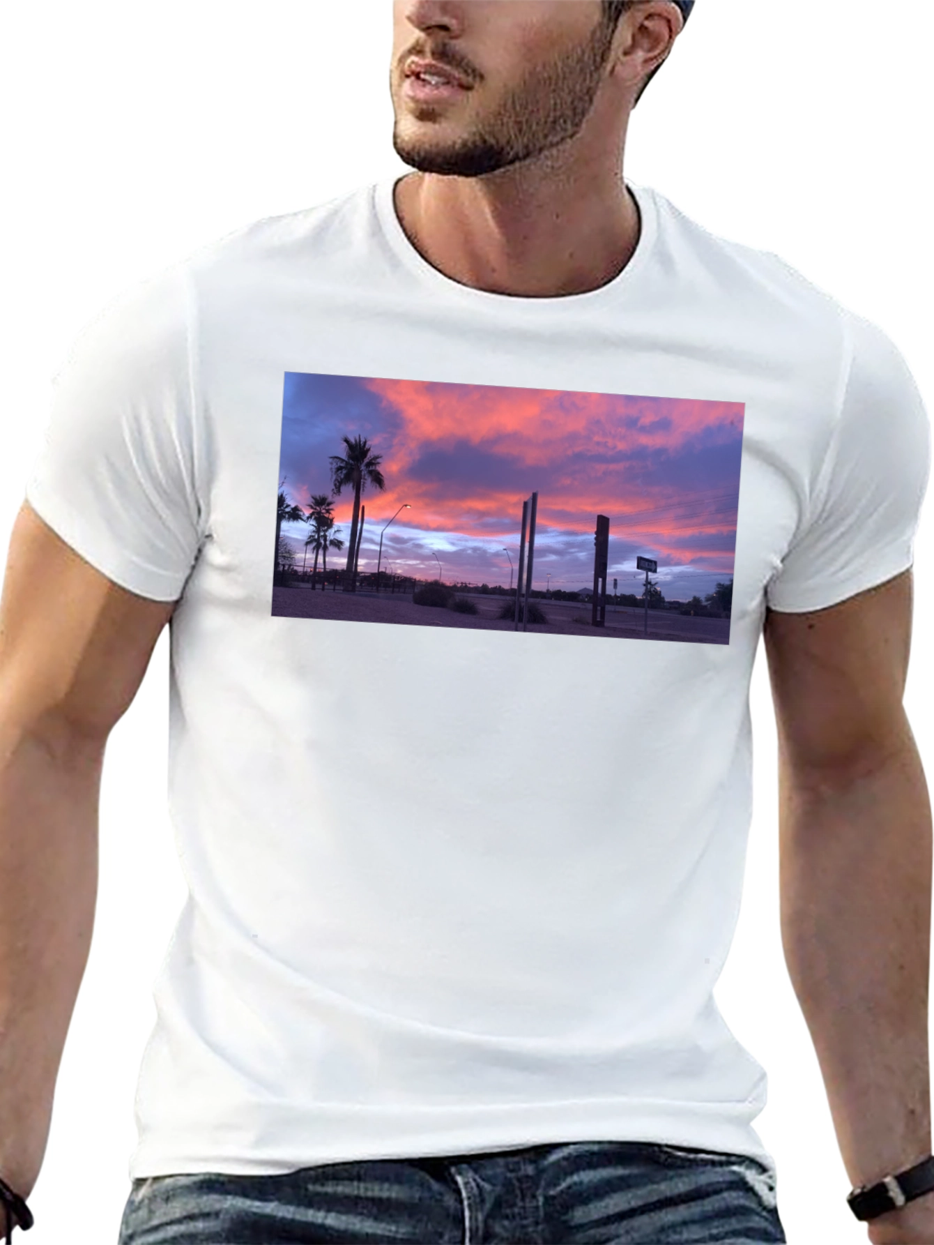 Sunset Palm T-Shirt - Black