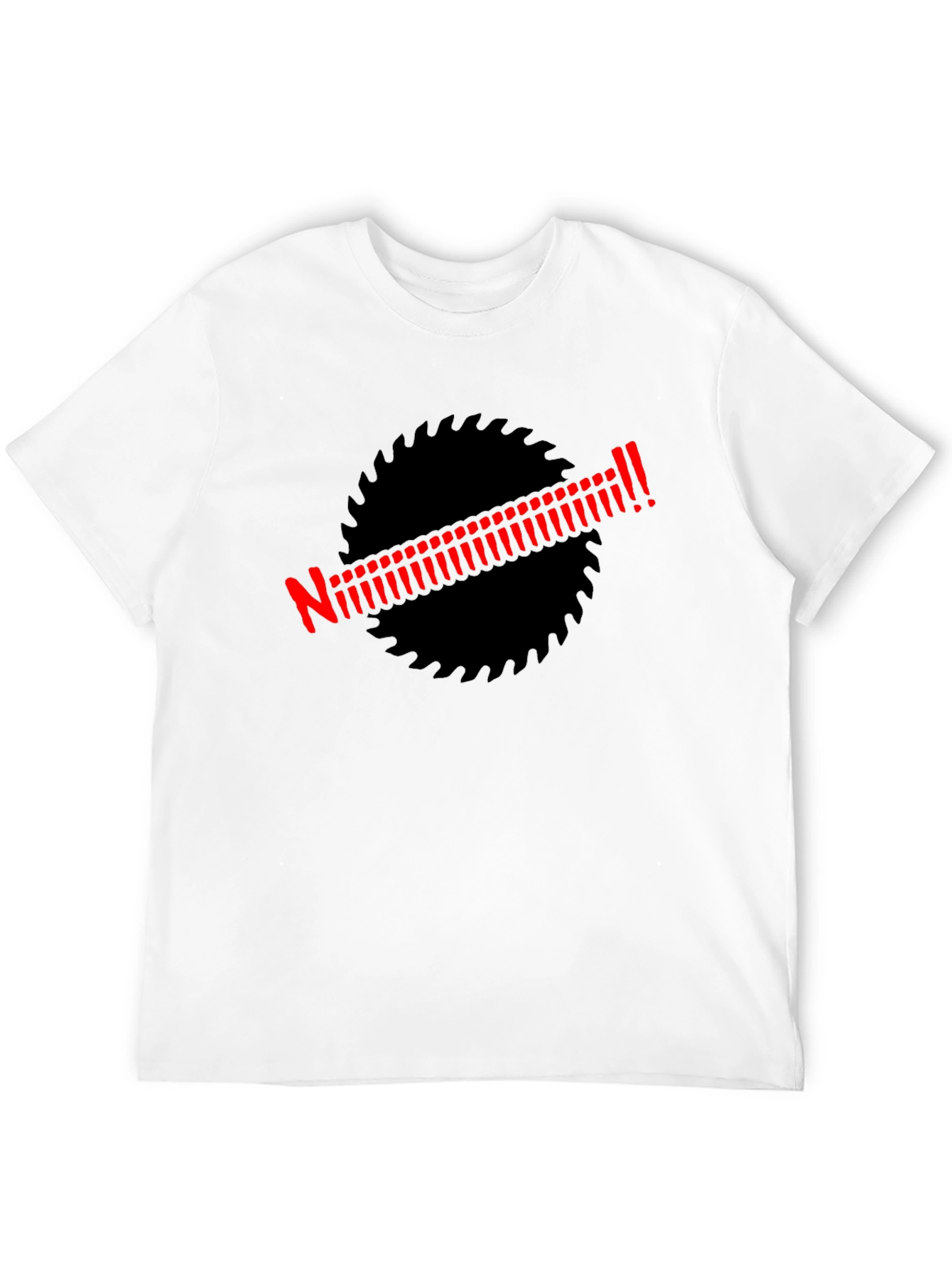 Edgy Graphic Tee: Saw Blade Design